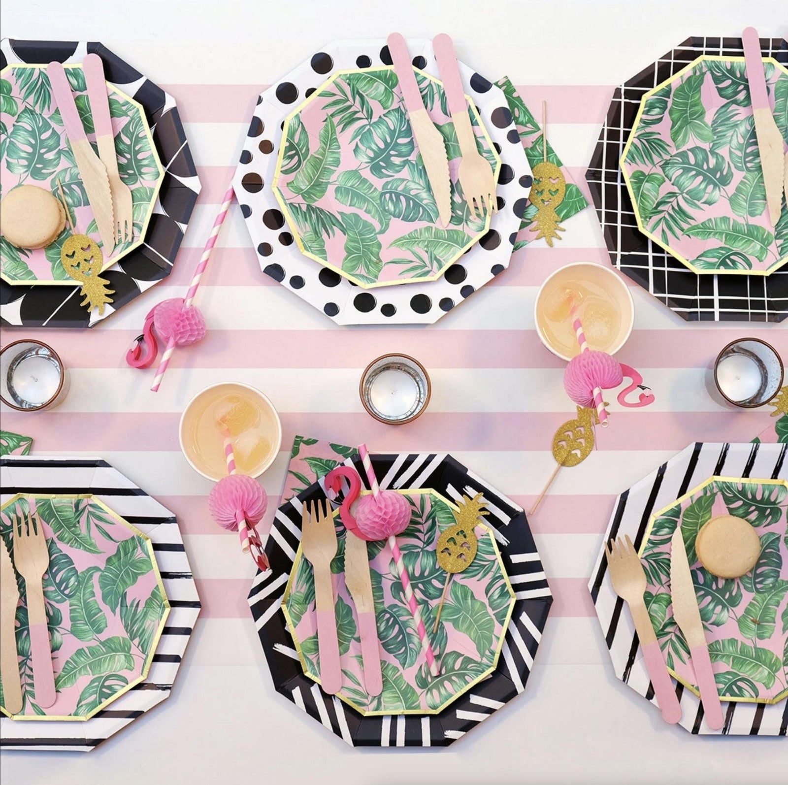 Pink Flamingo Straws 10ct - Stesha Party