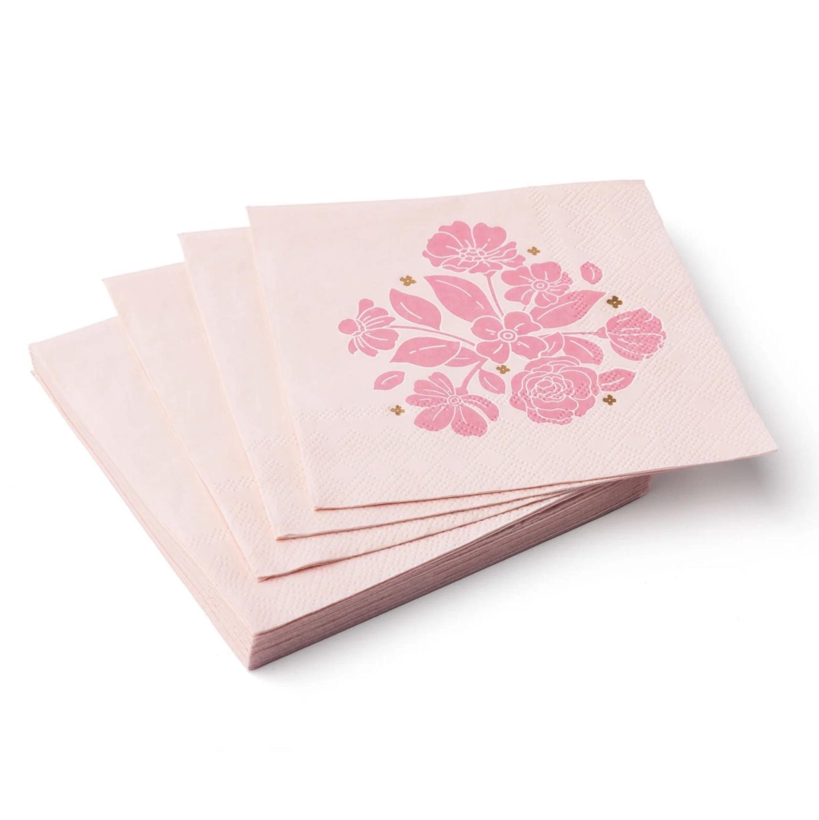 Pink Floral Beverage Napkins 20ct - Stesha Party