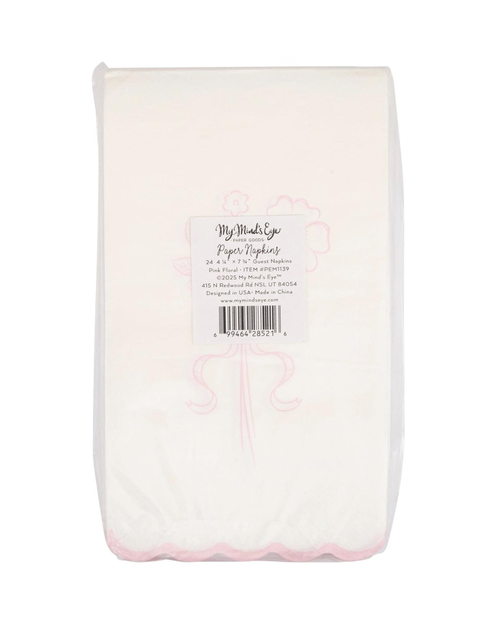 Pink Floral Coquette Dinner Napkins 24ct - Stesha Party