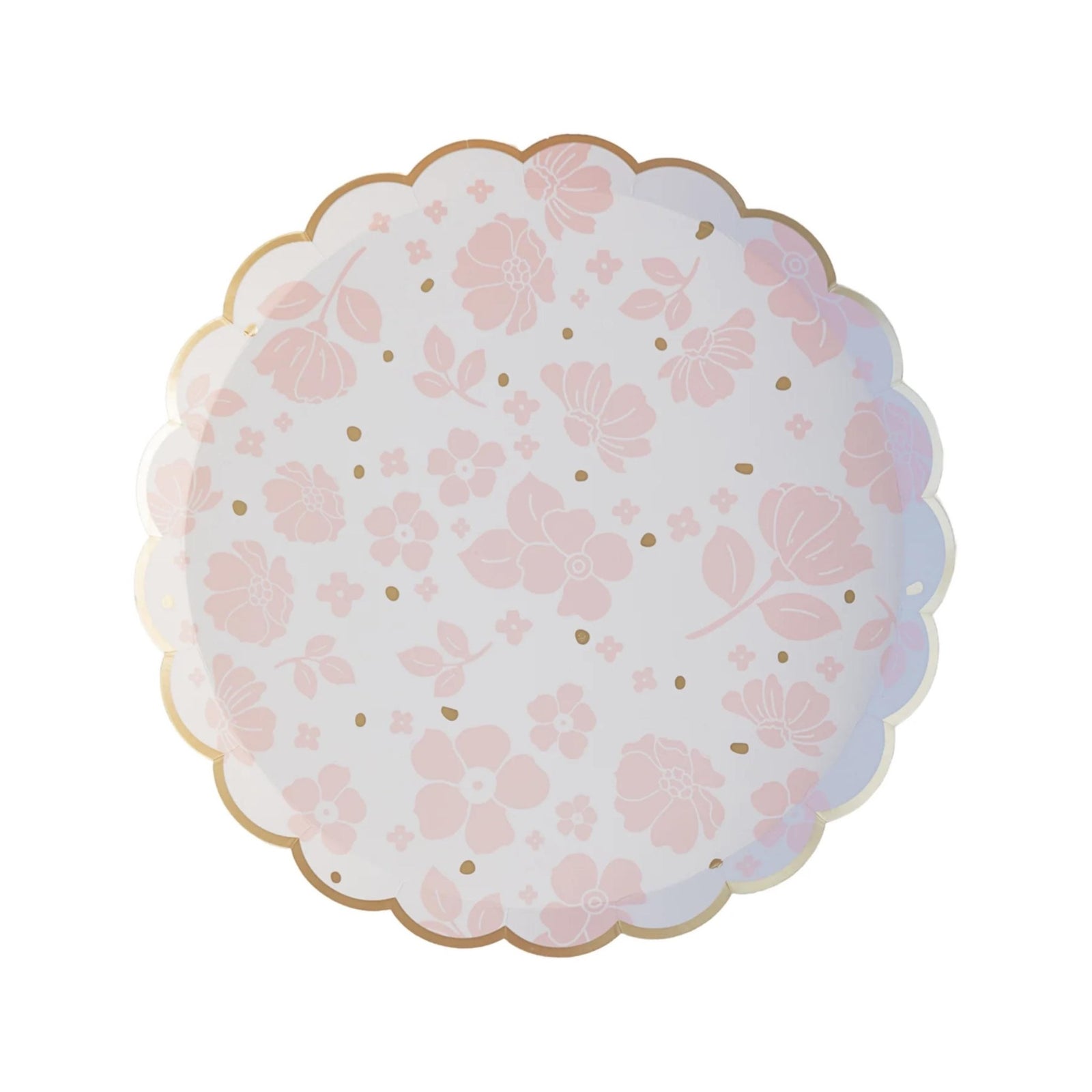 Pink Floral Paper Dessert Plates 8ct - Stesha Party