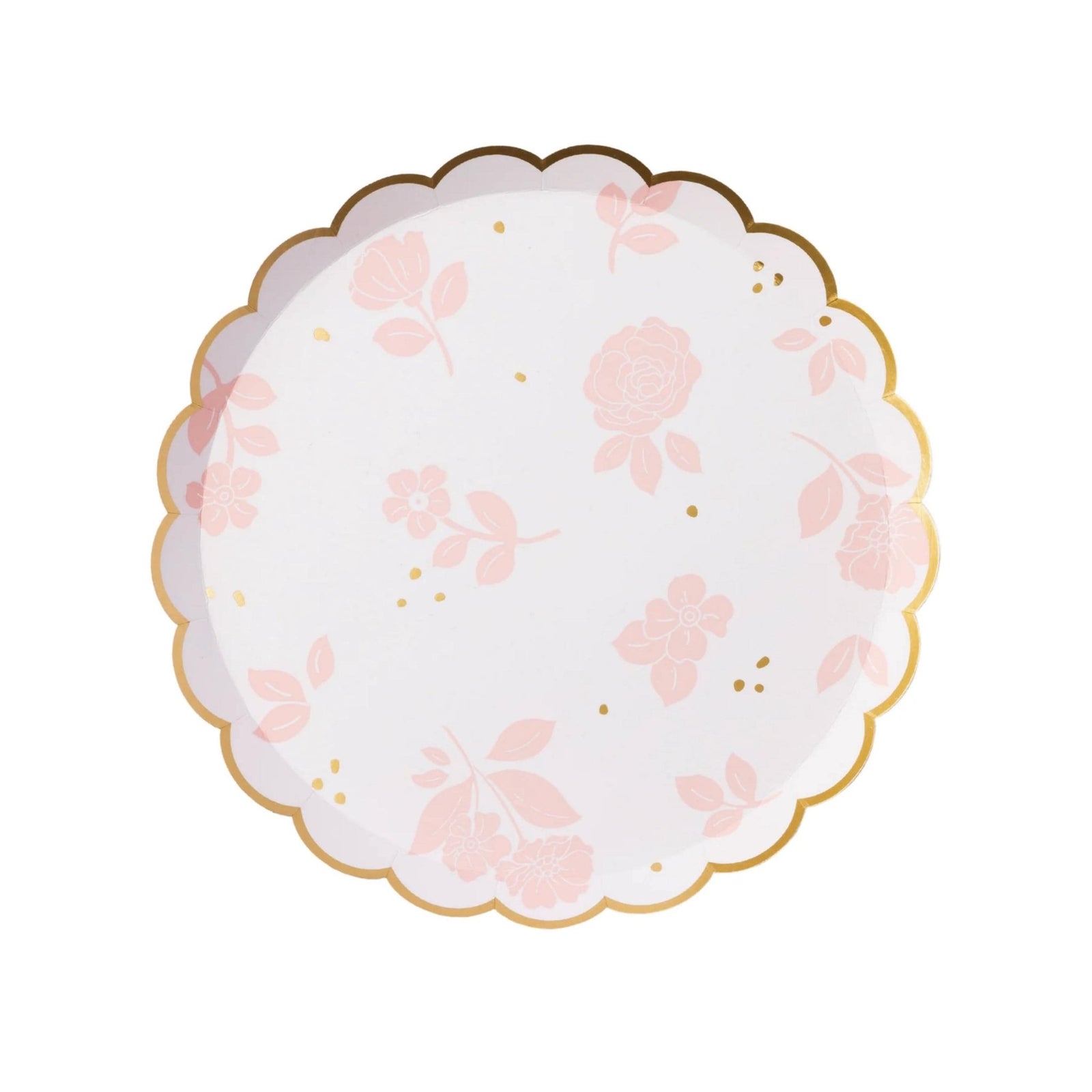 Pink Floral Paper Dessert Plates 8ct - Stesha Party