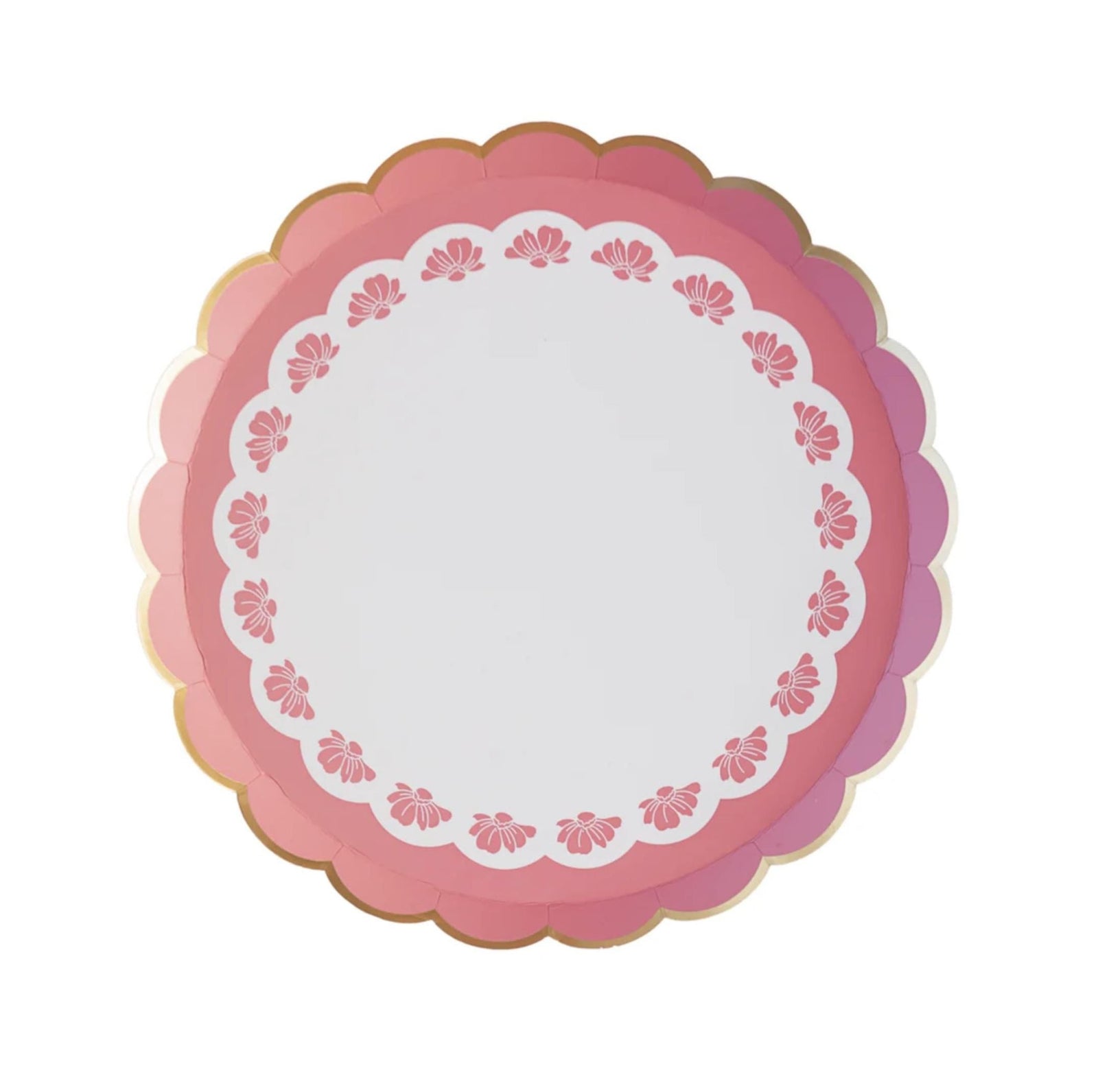 Pink Floral Paper Dessert Plates 8ct - Stesha Party