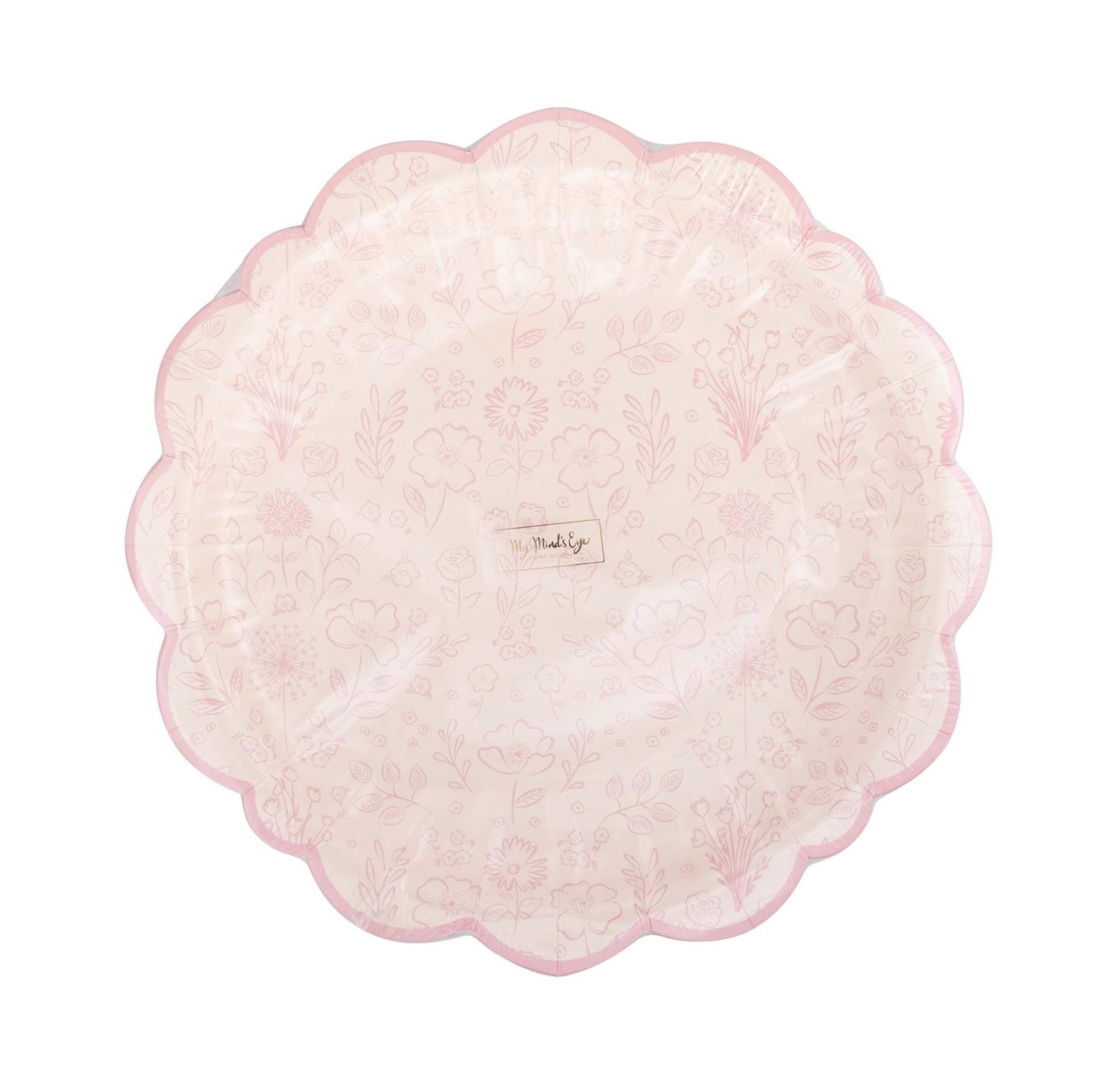 Pink Floral Toile Paper Dinner Plates - Stesha Party