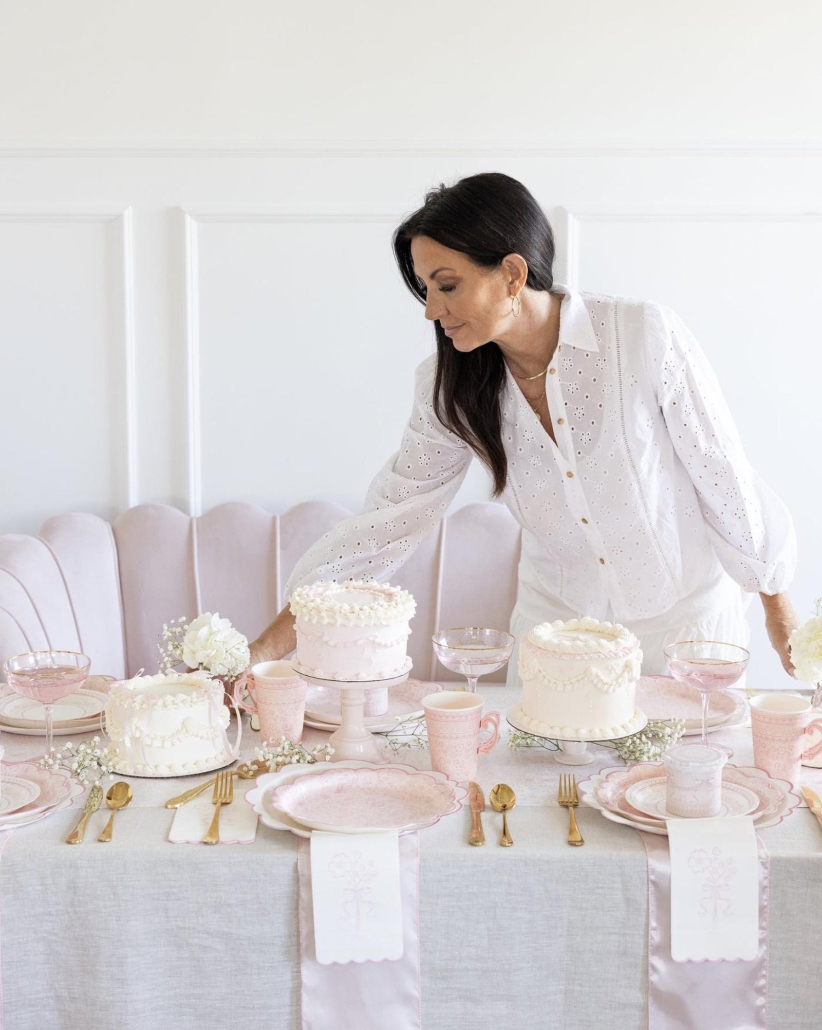 Pink Floral Toile Paper Dinner Plates - Stesha Party