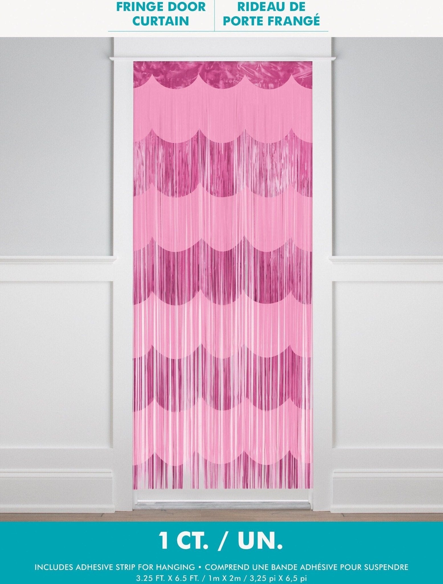 Pink Fringe Party Curtain - Stesha Party