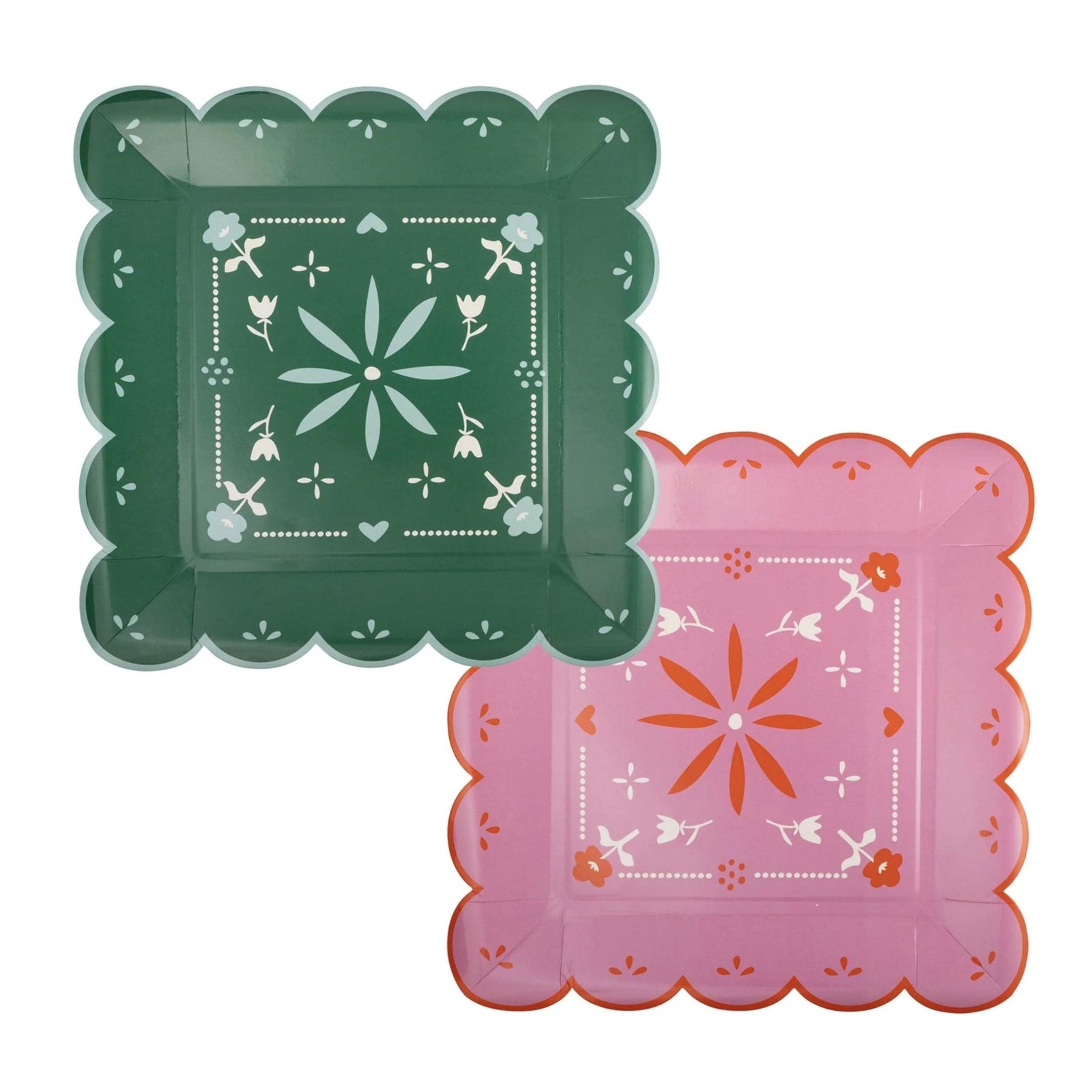 Pink & Green Fiesta Plates - Stesha Party