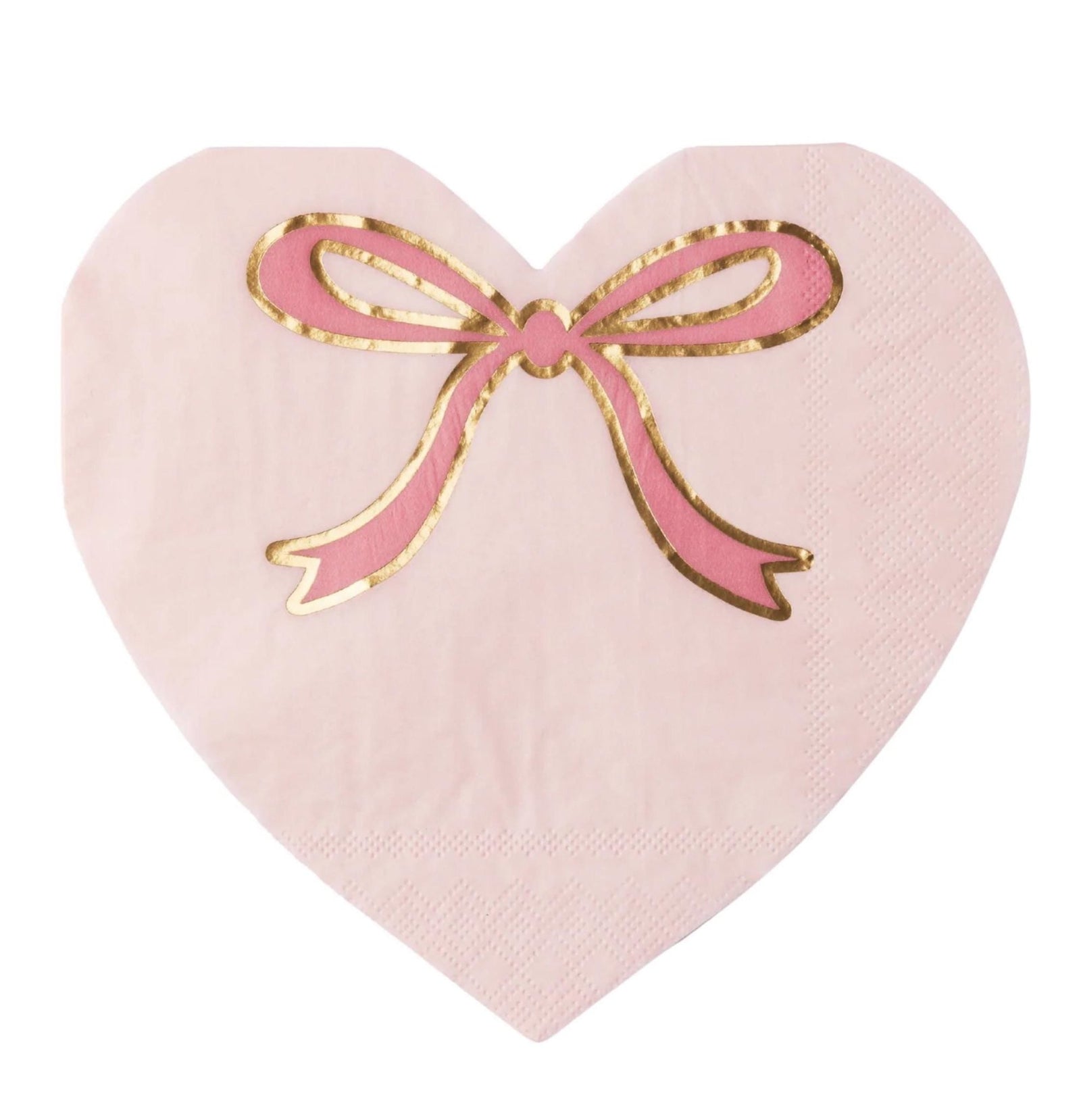 Pink Heart Bow Napkins - Stesha Party