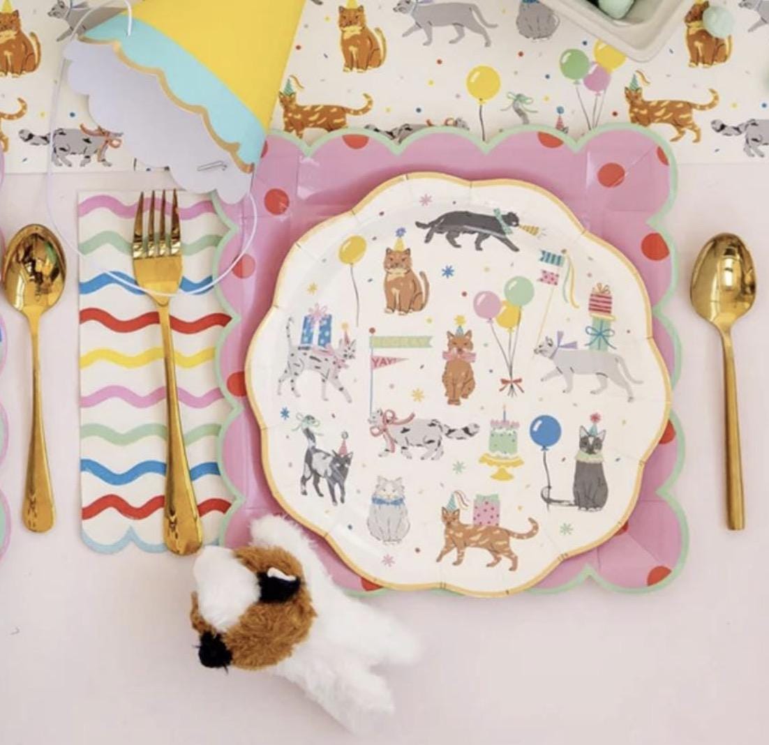 Pink & Mint Polka Dot Party Plates - Stesha Party