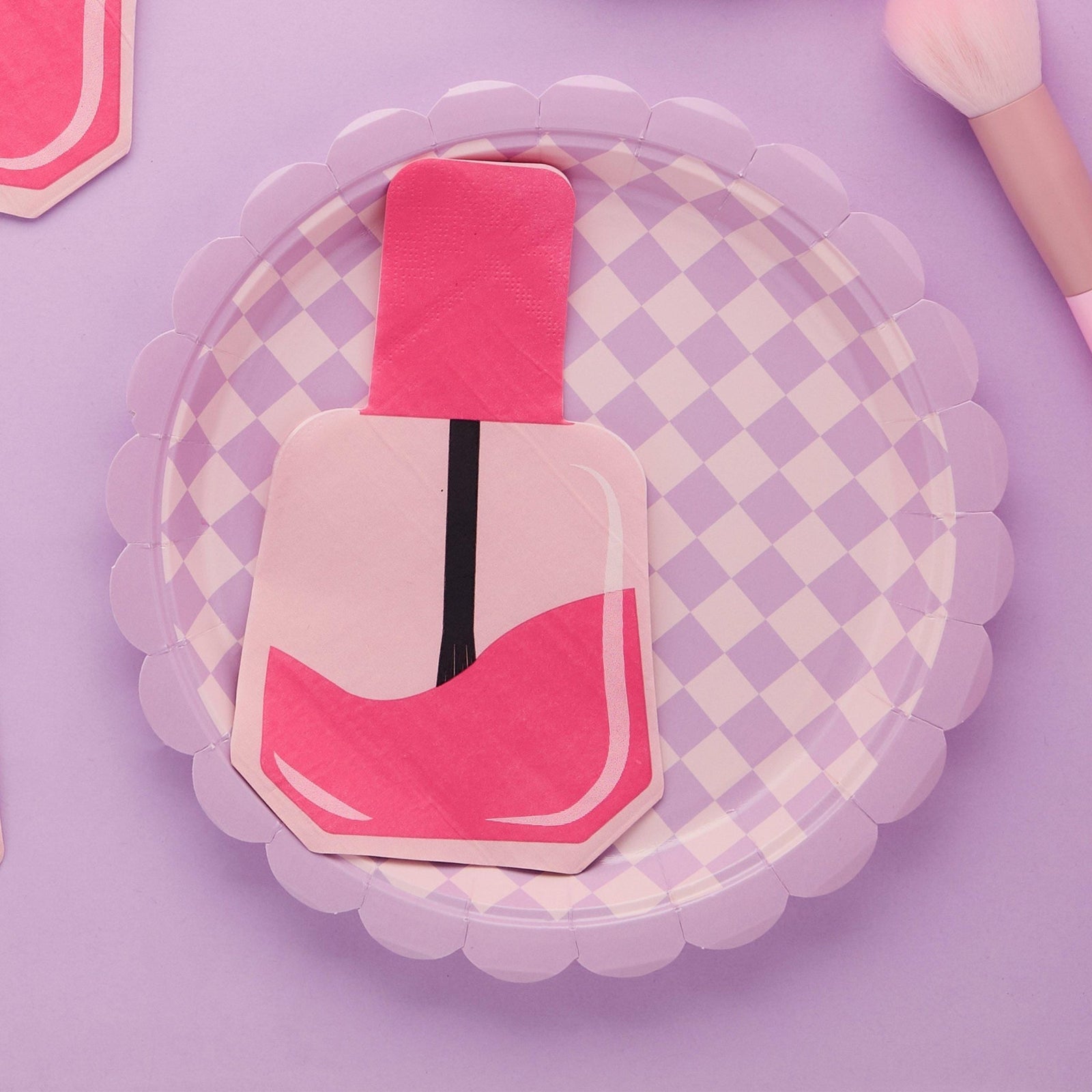 Pink Nail Polish Shaped Napkins 16ct - Stesha Party