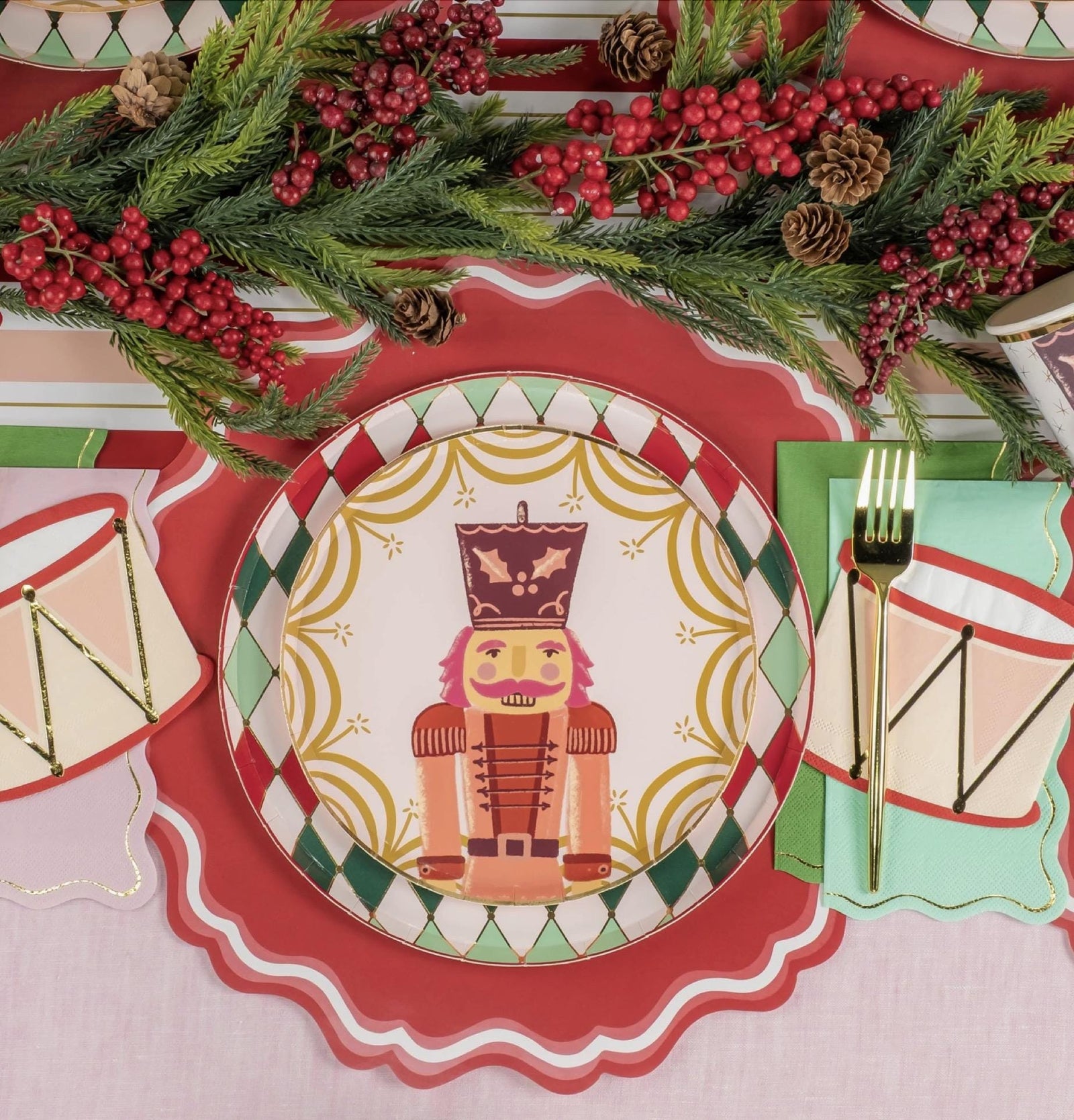 Pink Nutcracker Paper Plates 8ct - Stesha Party