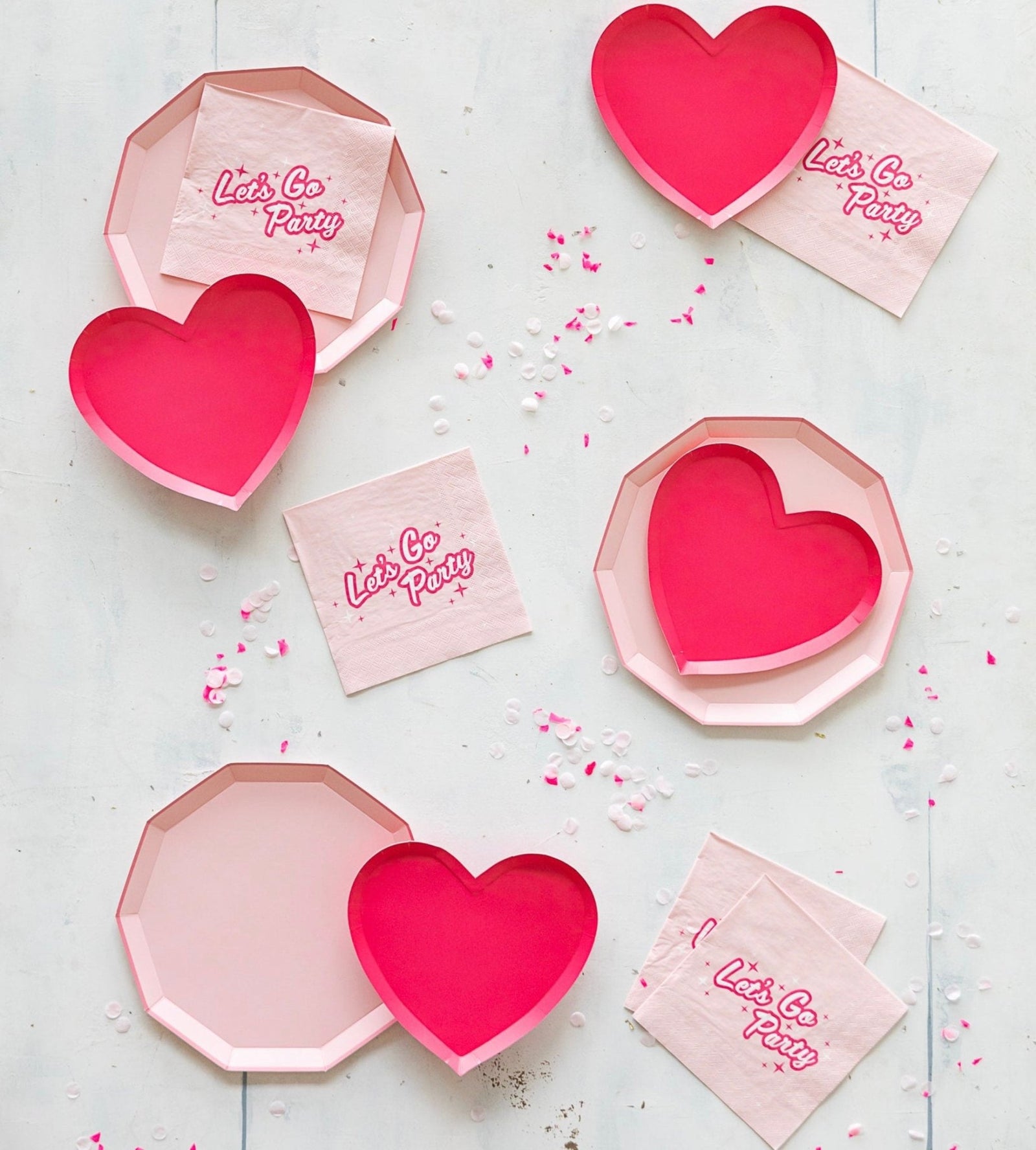 Pink Paper Dinner Plates - Stesha Party