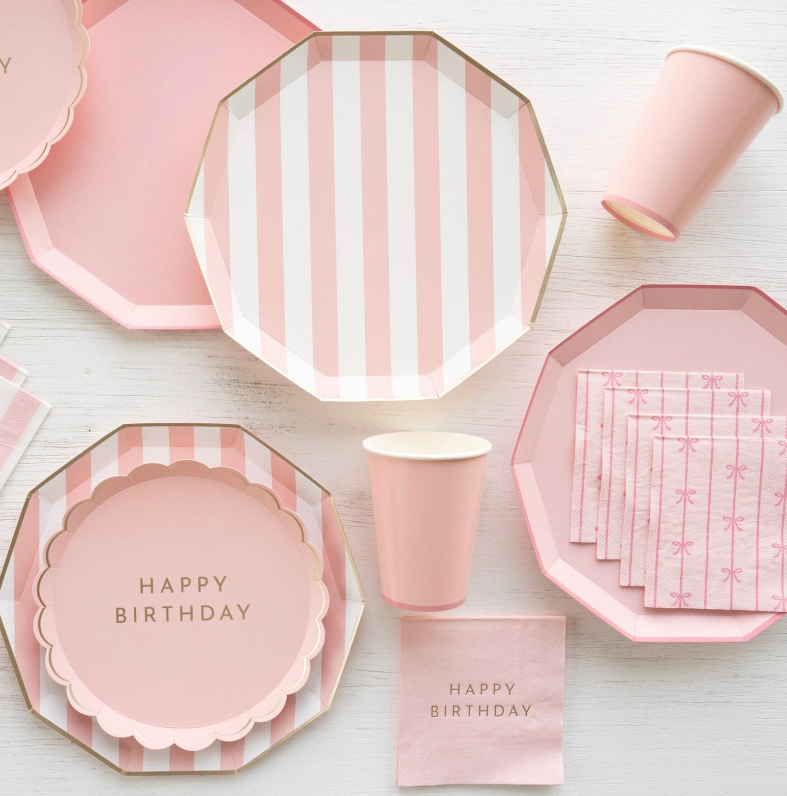 Pink Paper Dinner Plates - Stesha Party
