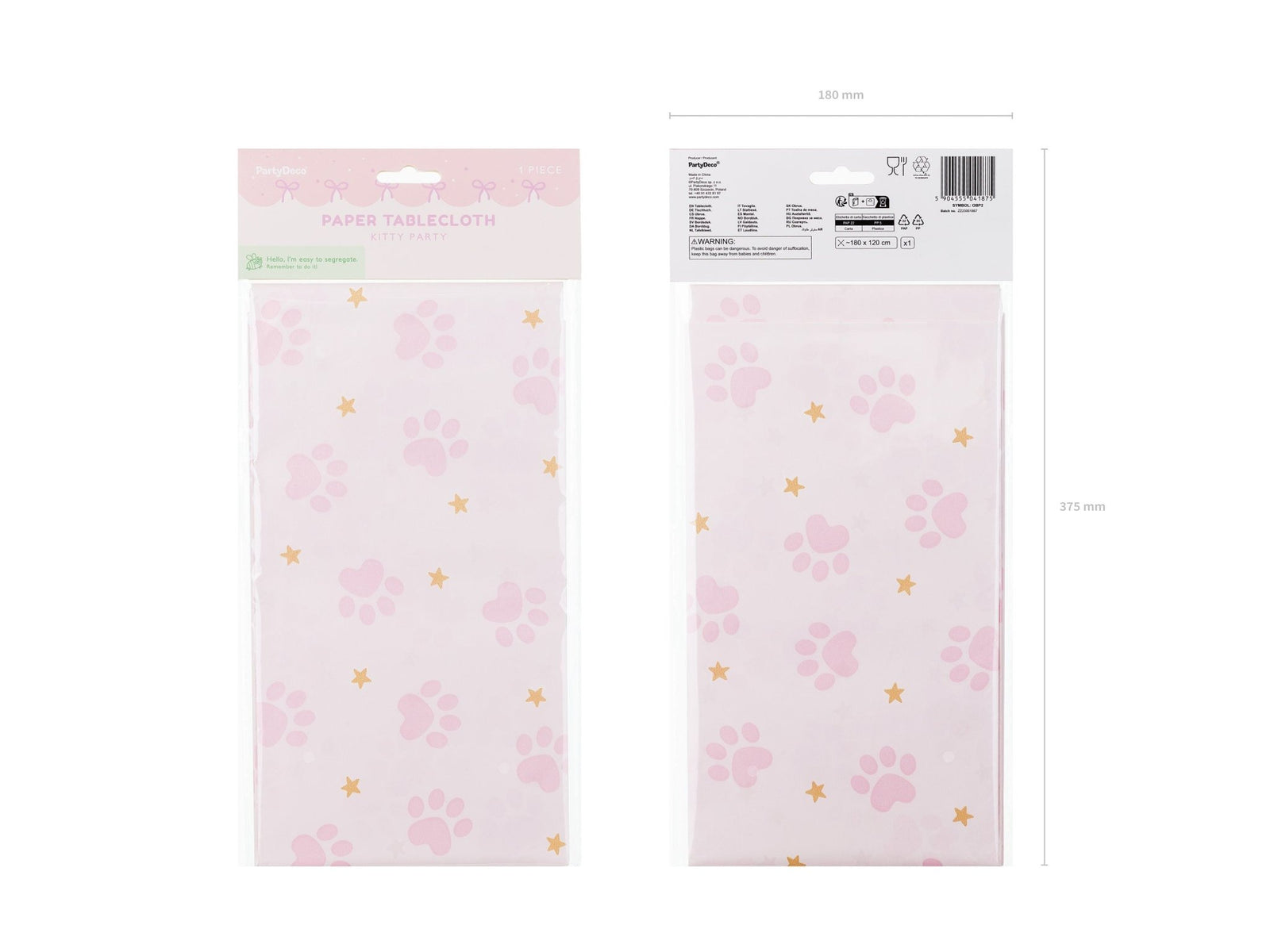 Pink Paws Tablecloth - Stesha Party