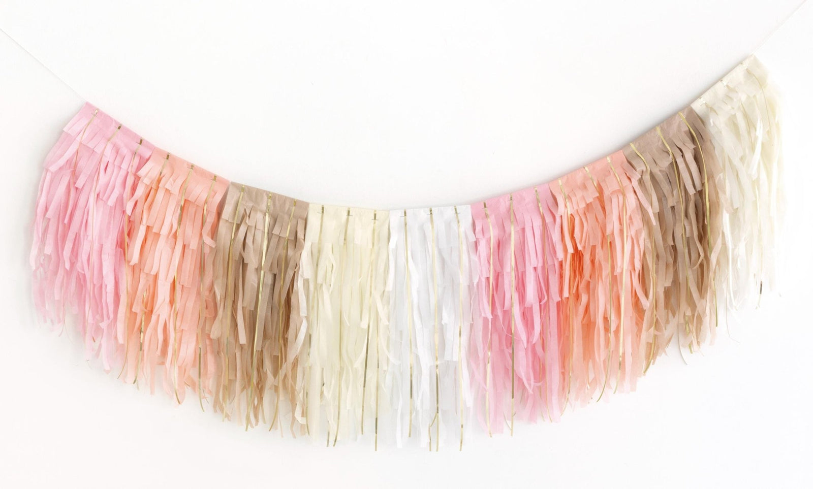 Pink & Peach Pastel Fringe Garland 7ct - Stesha Party