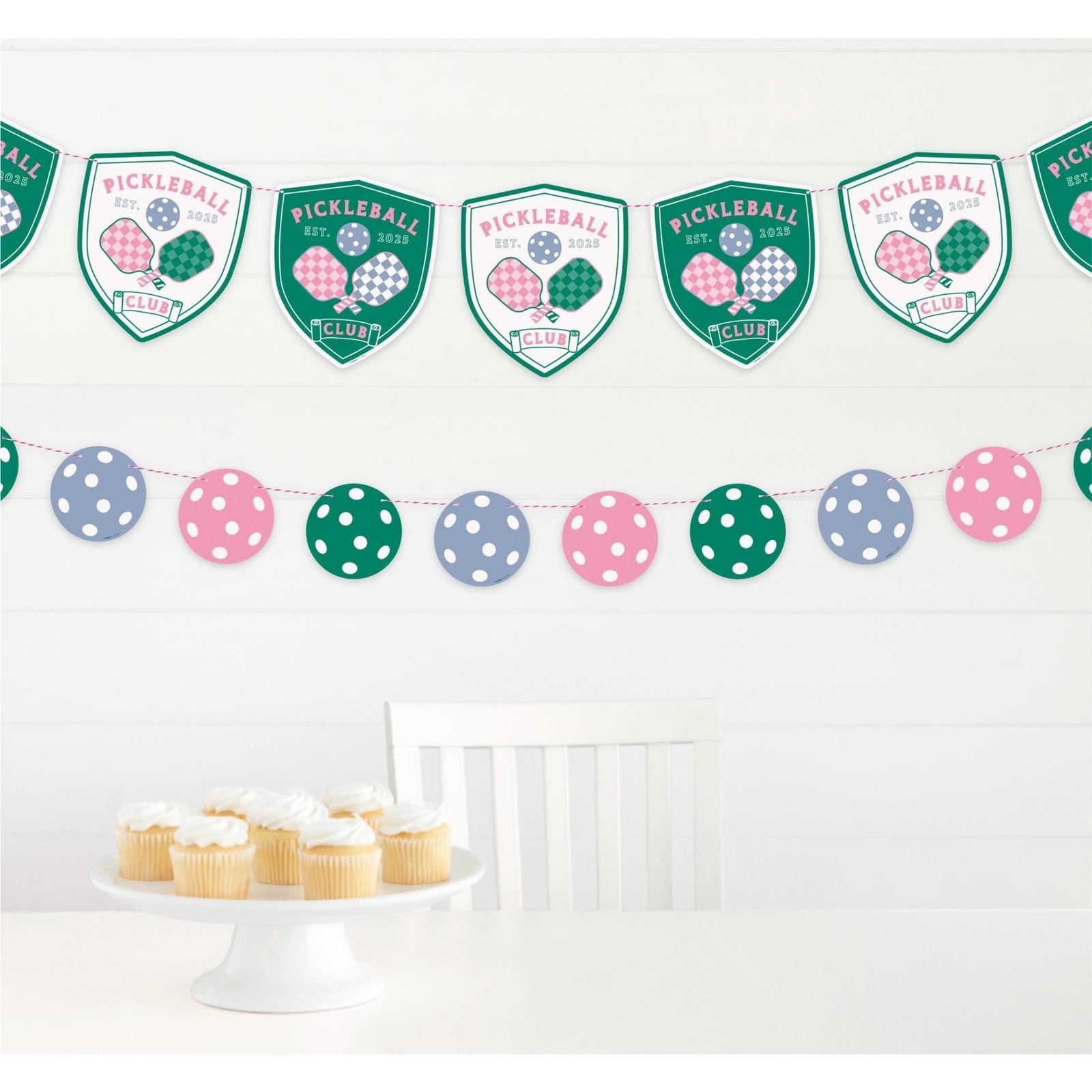 Pink Pickleball Party Banner 2pc - Stesha Party