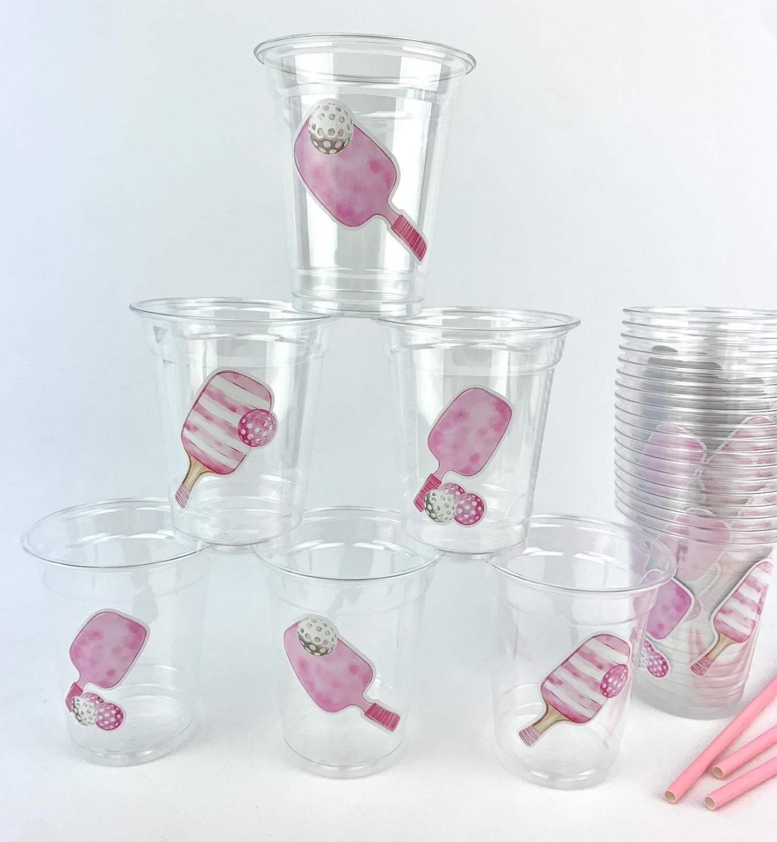 Pink Pickleball Party Cups - Stesha Party