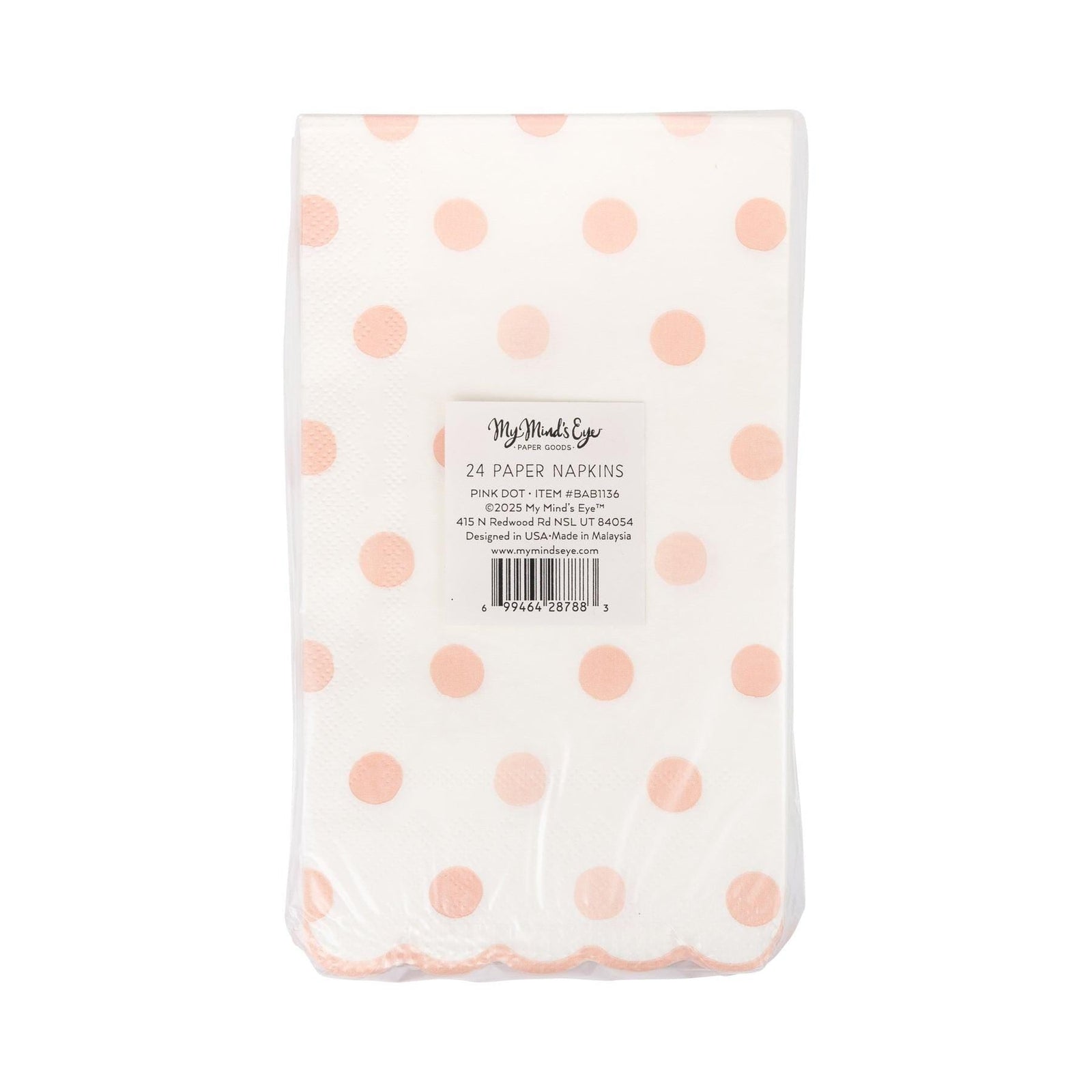 Pink Polka Dot Napkins 24ct - Stesha Party