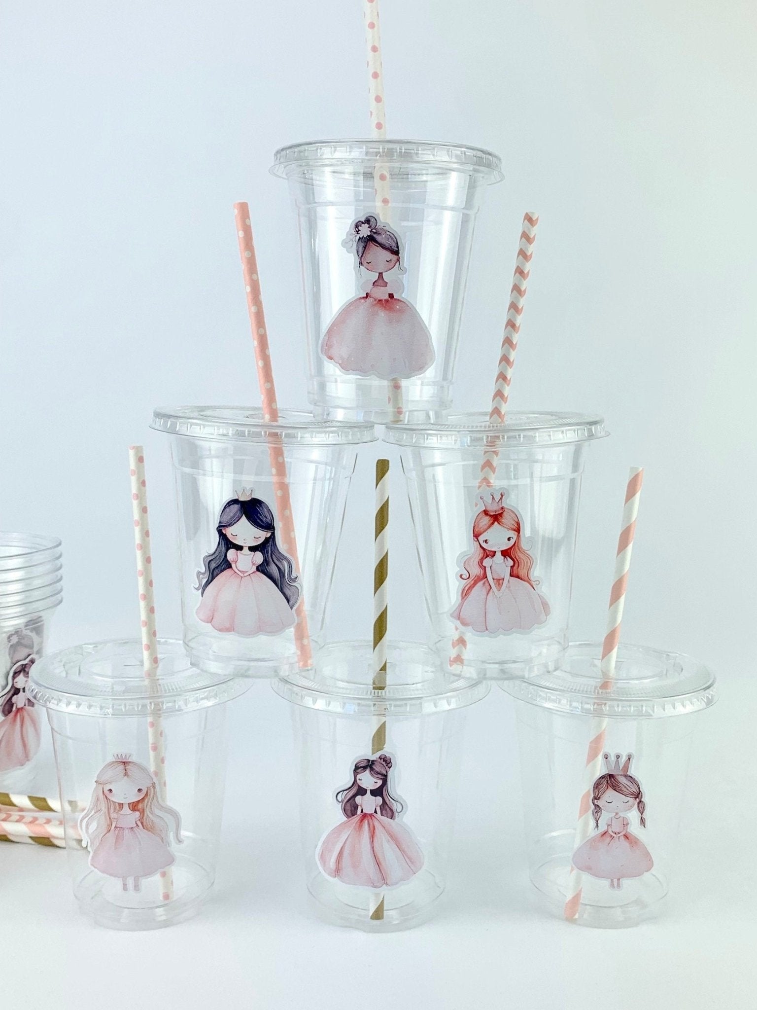 Pink Princess Party Cups 12ct - Stesha Party