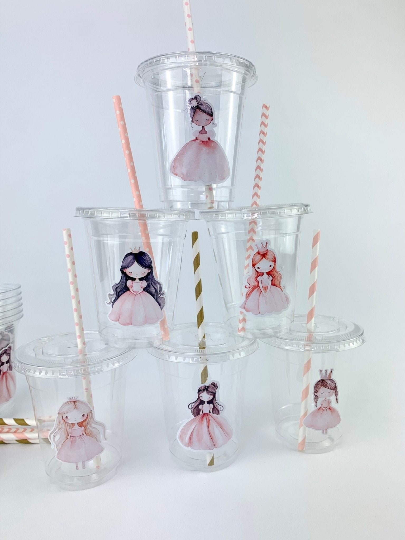 Pink Princess Party Cups 12ct - Stesha Party