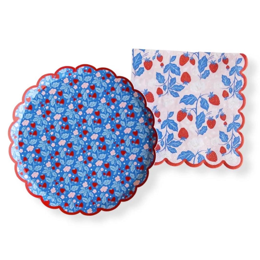 Pink, Red & Blue Strawberry Napkins 20ct - Stesha Party