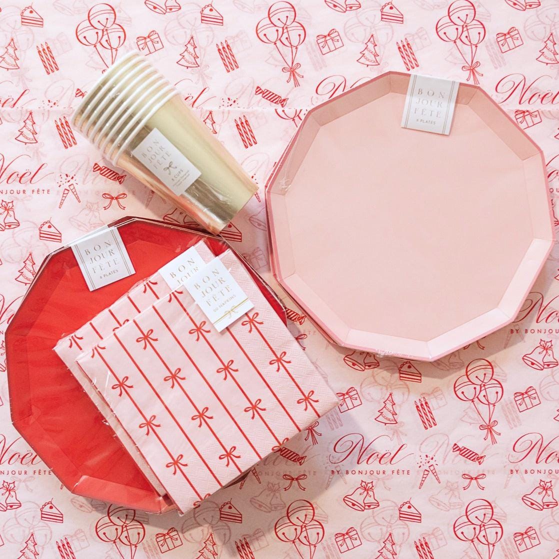 Pink & Red Bow Party Napkins - Stesha Party