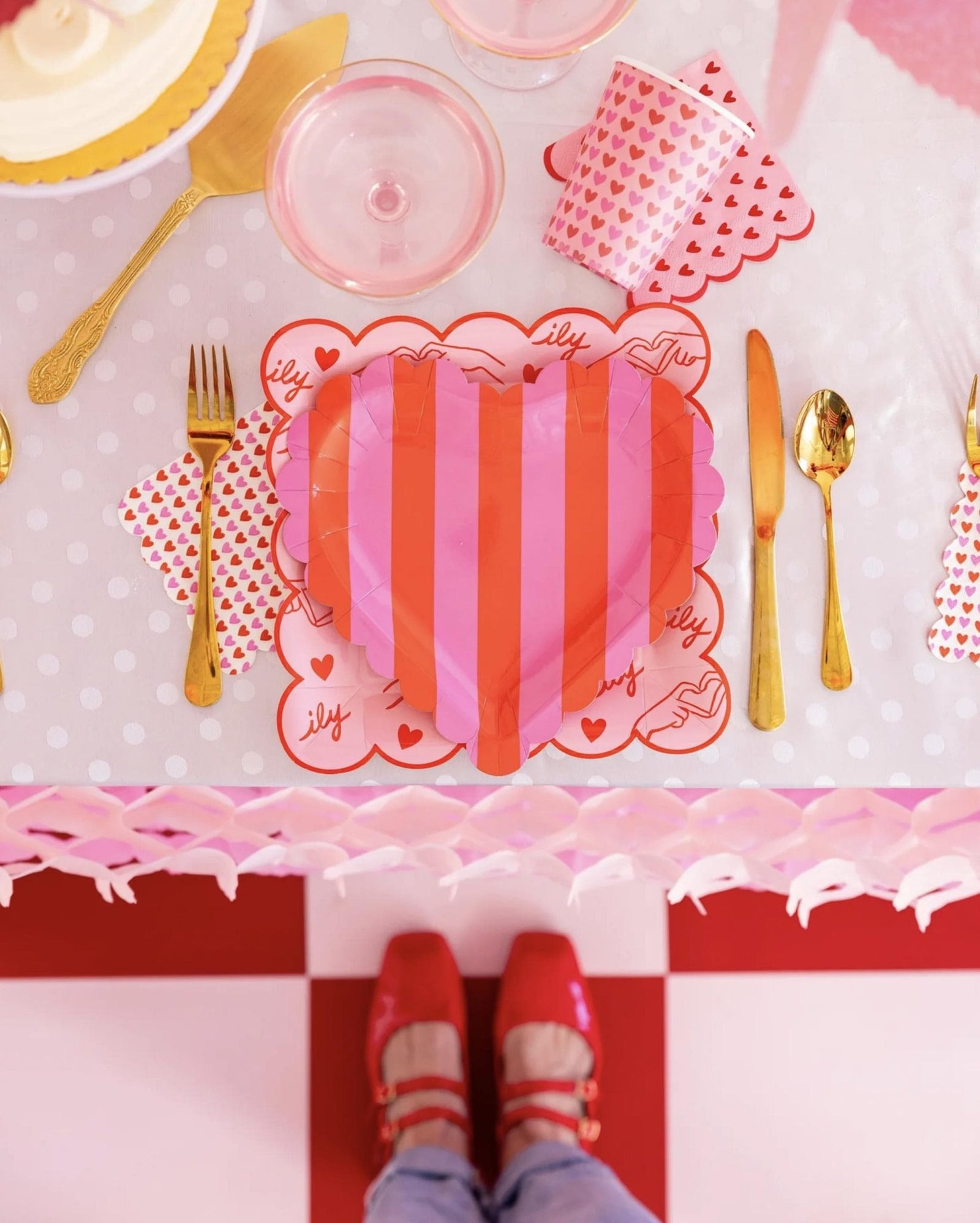 Pink & Red Heart Party Cups - Stesha Party