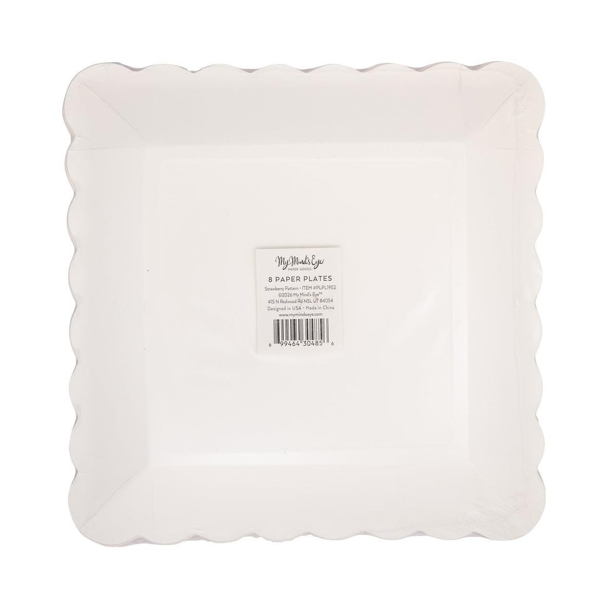 Pink Strawberry Plates 8ct - Stesha Party