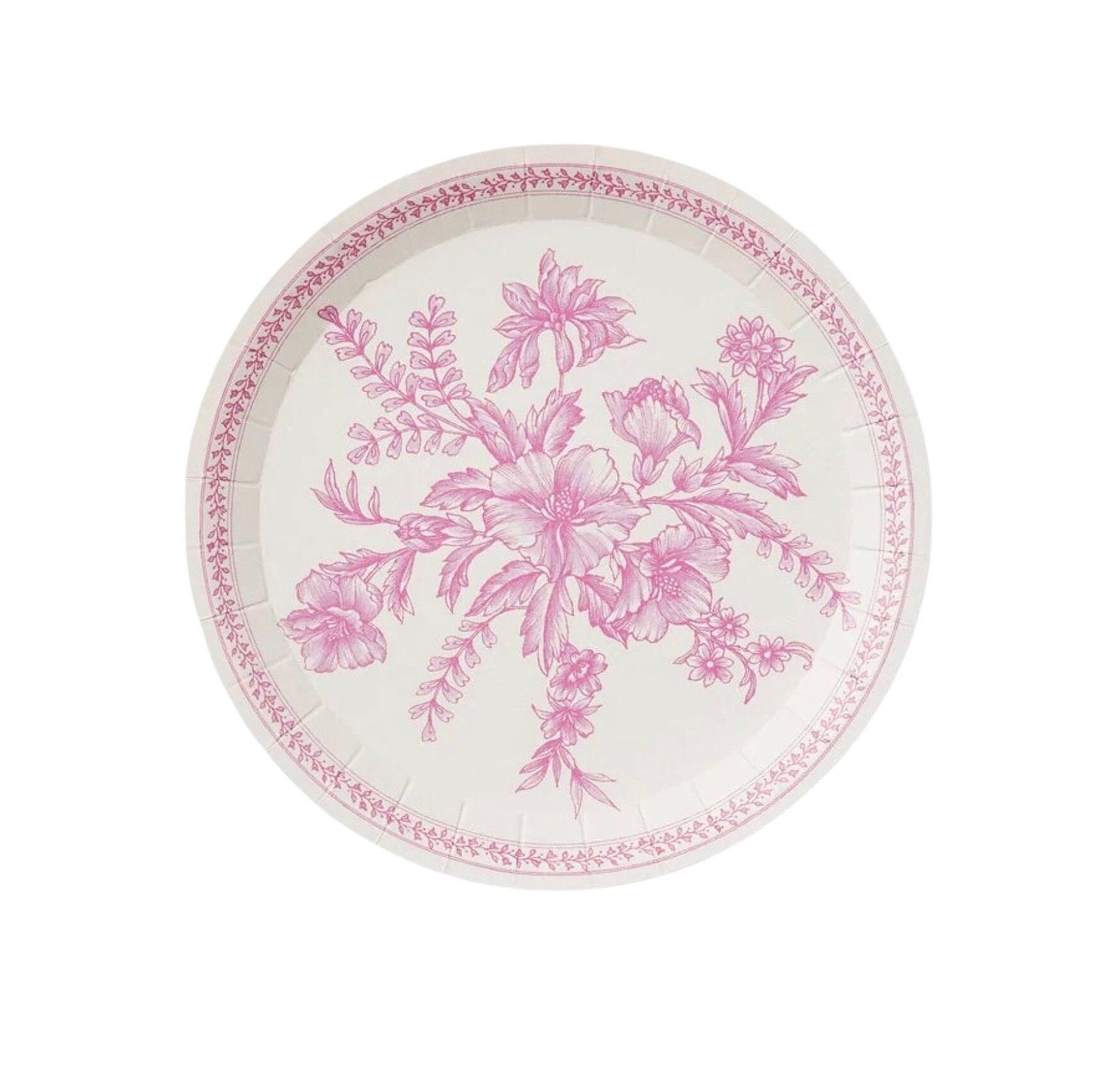 Pink Toile Cake Plates - Stesha Party