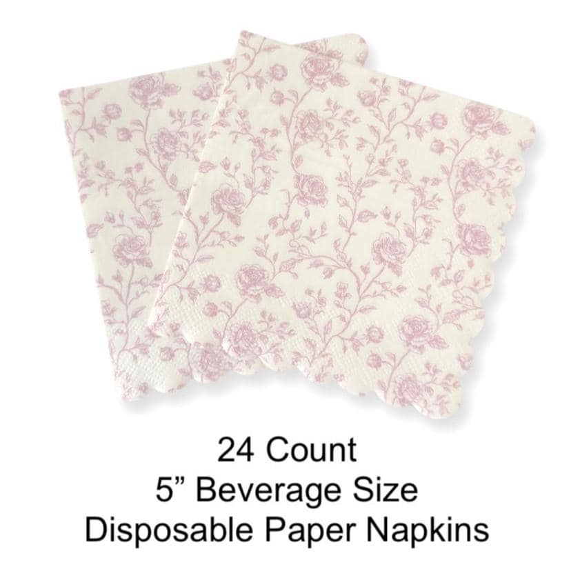 Pink Toile Napkins 24ct - Stesha Party