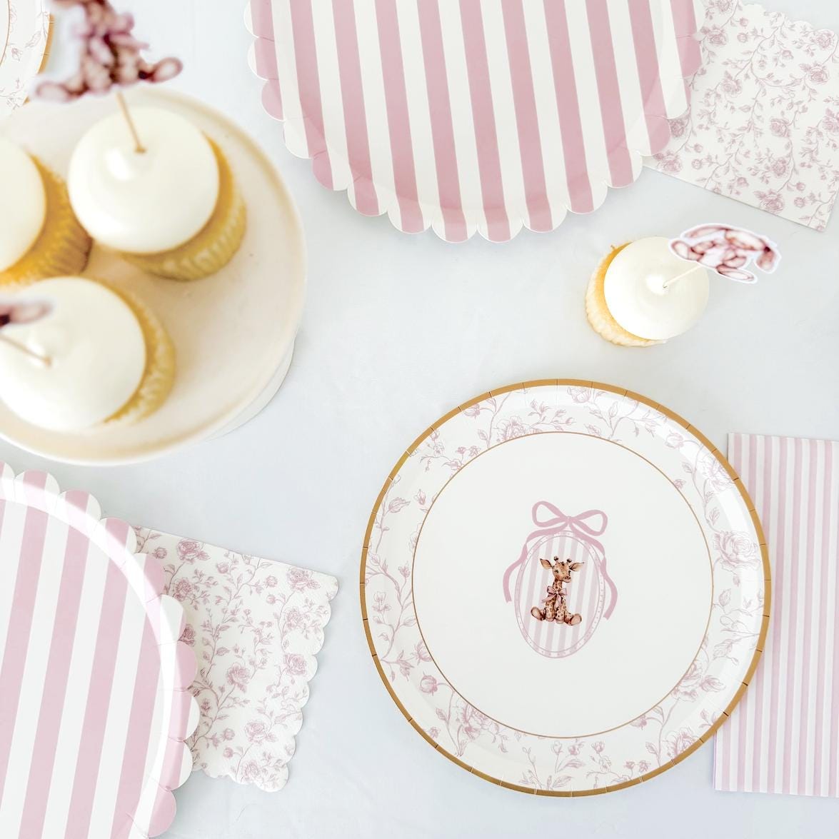 Pink Toile Napkins 24ct - Stesha Party