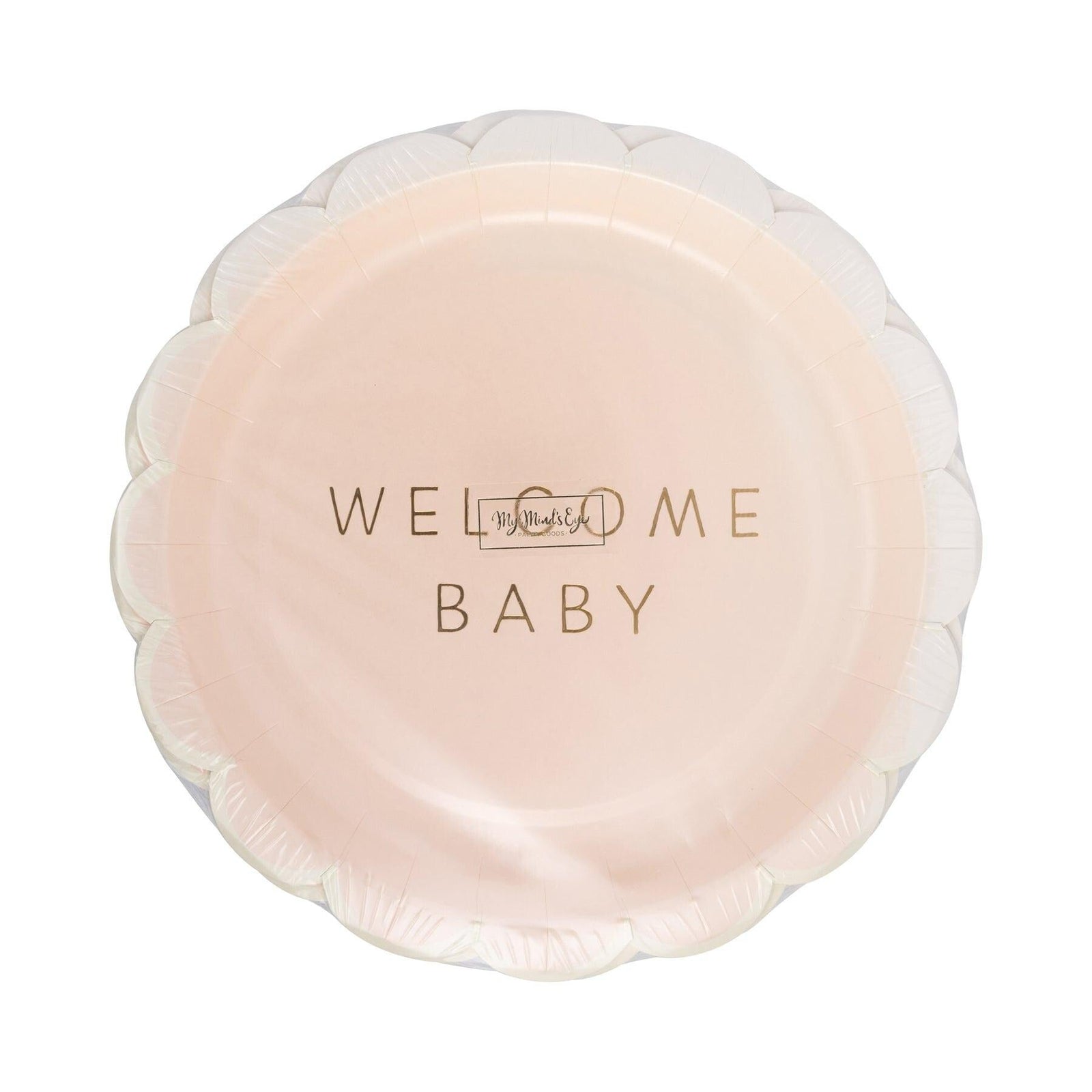 Pink Welcome Baby Plates 8ct - Stesha Party