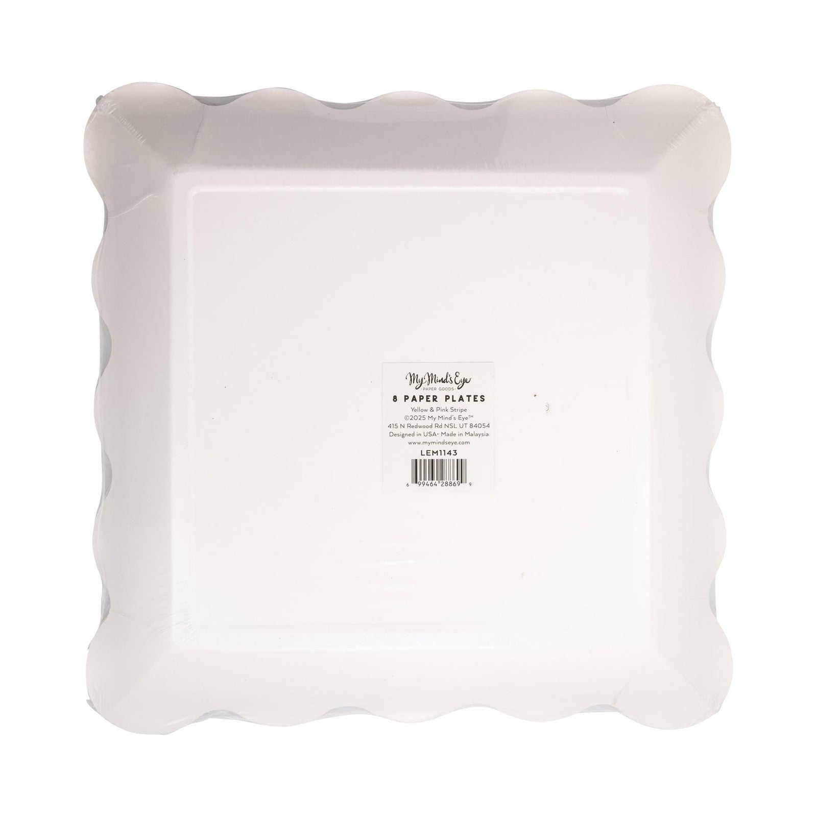 Pink & Yellow Striped Plates 8ct. - Stesha Party