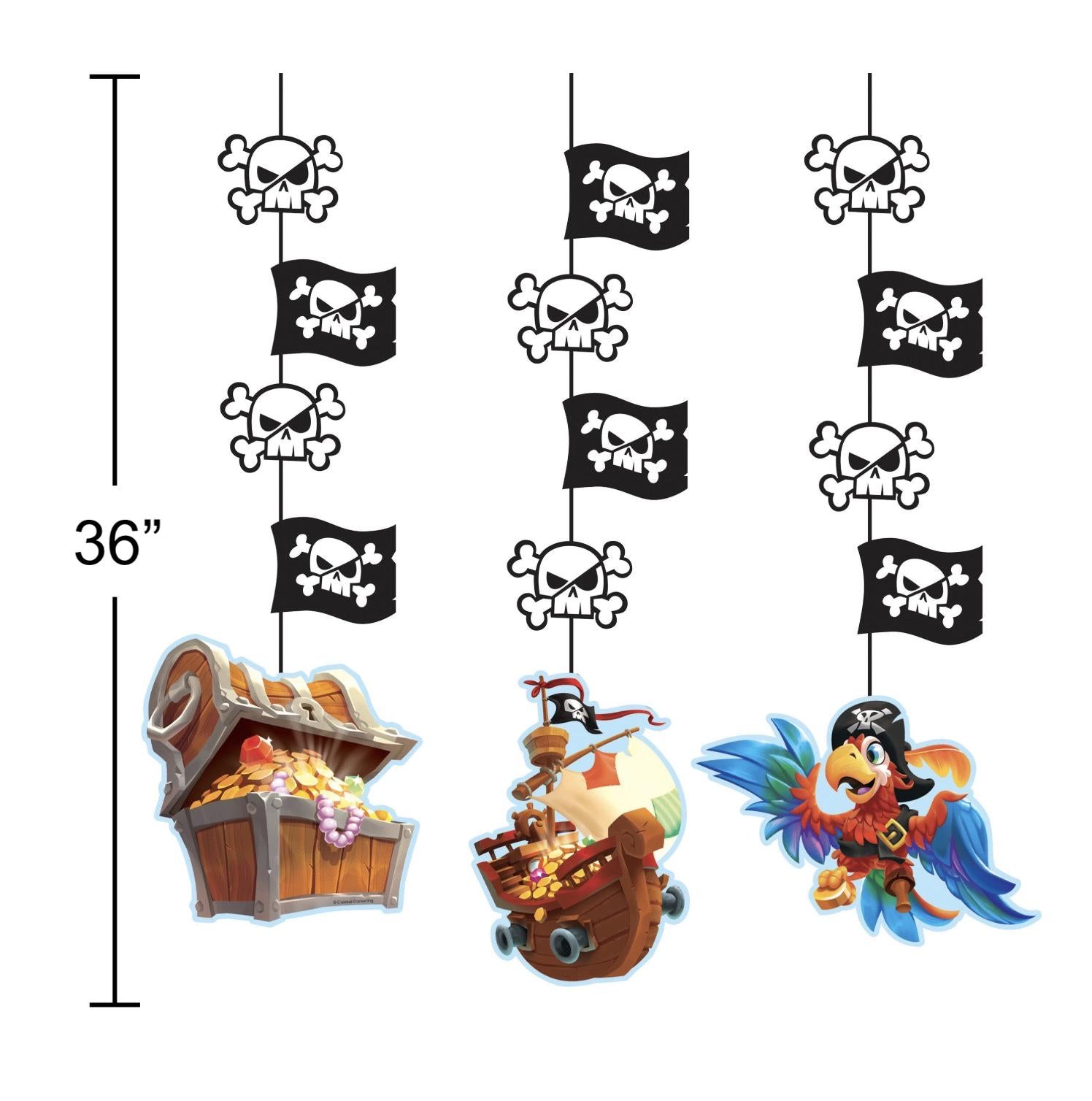 Pirate Party Danglers 3ct - Stesha Party