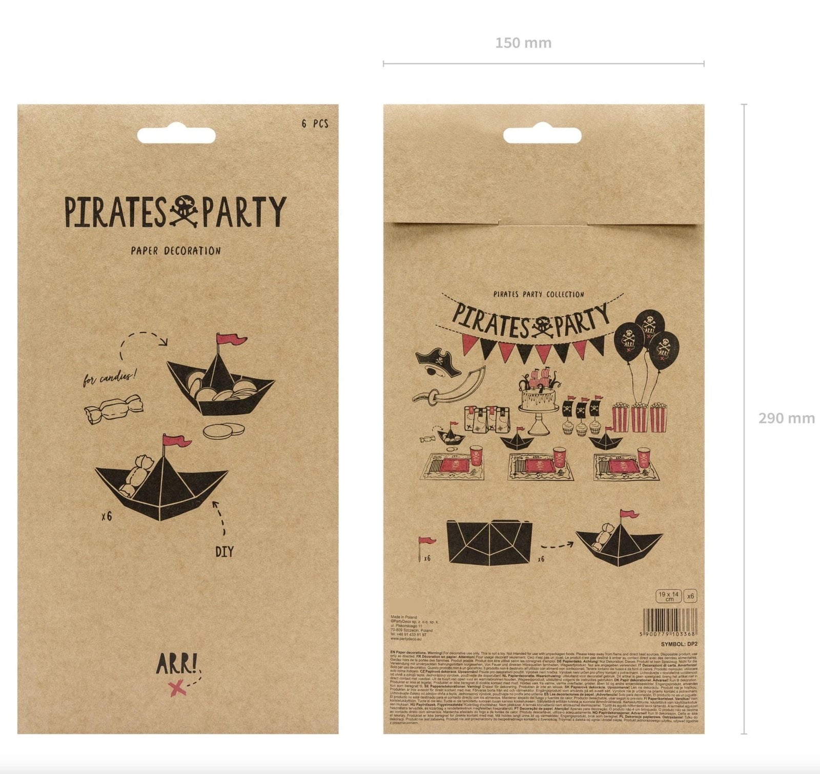 Pirate Ship Favor Boxes 6ct - Stesha Party