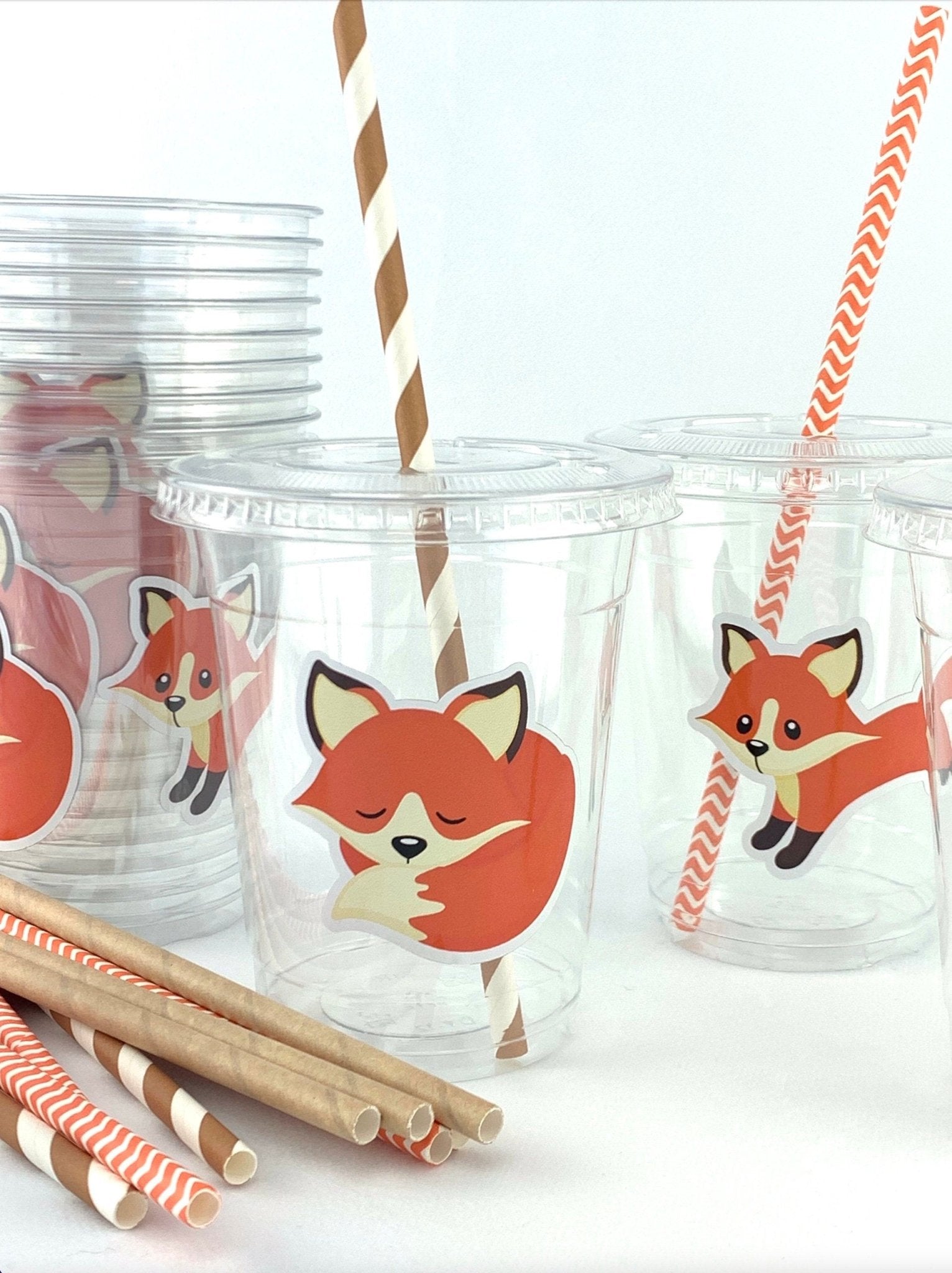 Plastic Fox Cups - Stesha Party
