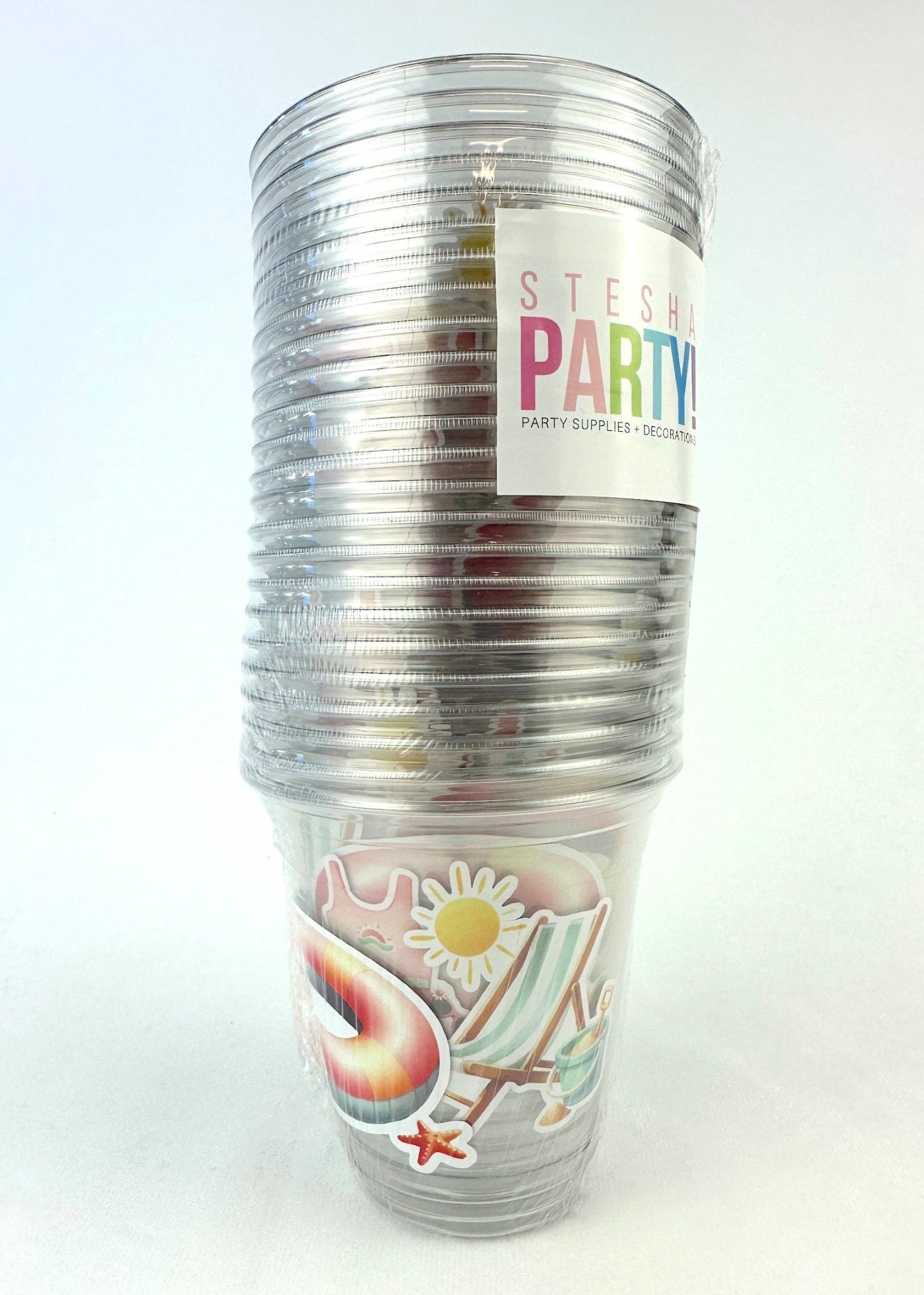Pool Party Cups 24ct 12oz Plastic Cups - Stesha Party