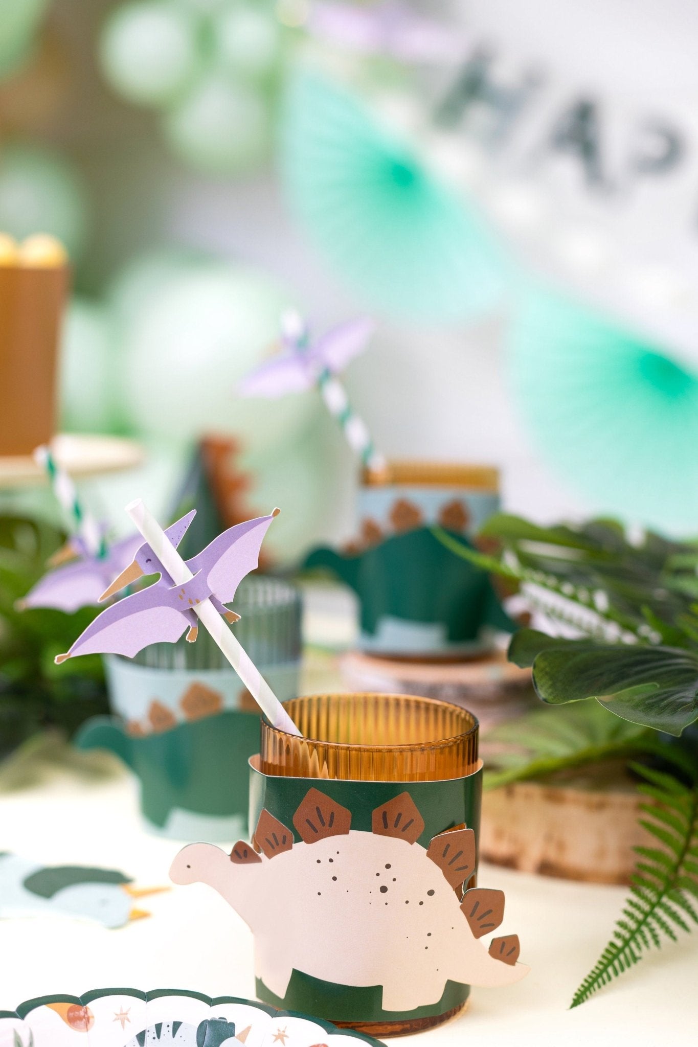 Pterodactyl Dinosaur Straws 6ct - Stesha Party