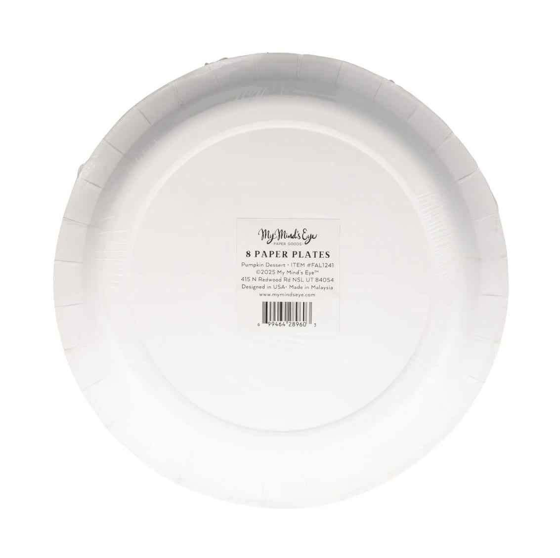 Pumpkin Paper Plates 8” Round - Stesha Party