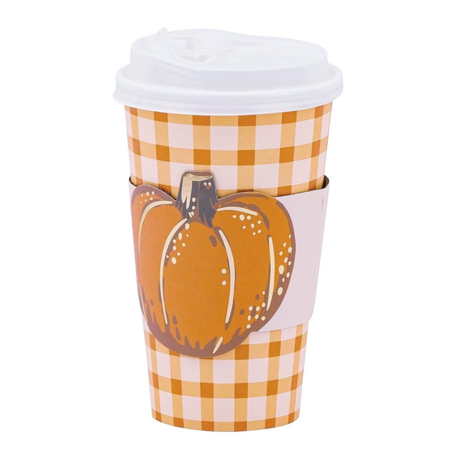 Pumpkin Plaid Paper To - Go Cups 8ct - Stesha Party