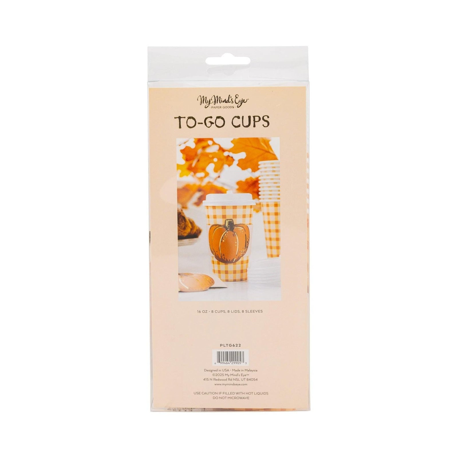 Pumpkin Plaid Paper To - Go Cups 8ct - Stesha Party