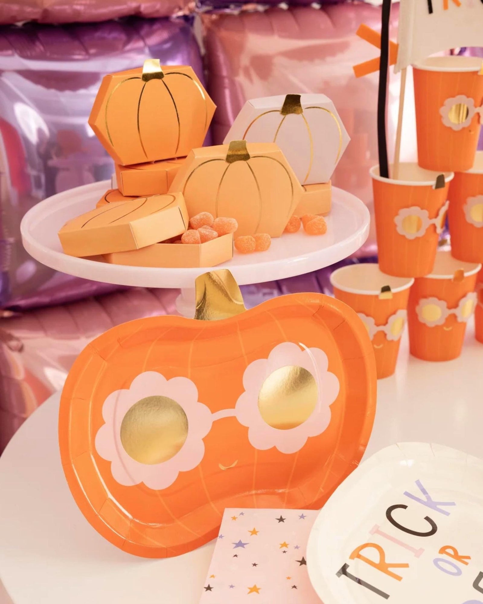 Pumpkin Treat Box Set of 9 with Lids - Stesha Party