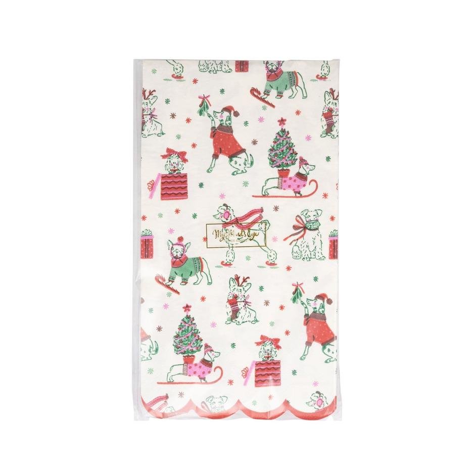 Puppy Christmas Napkins 24ct - Stesha Party