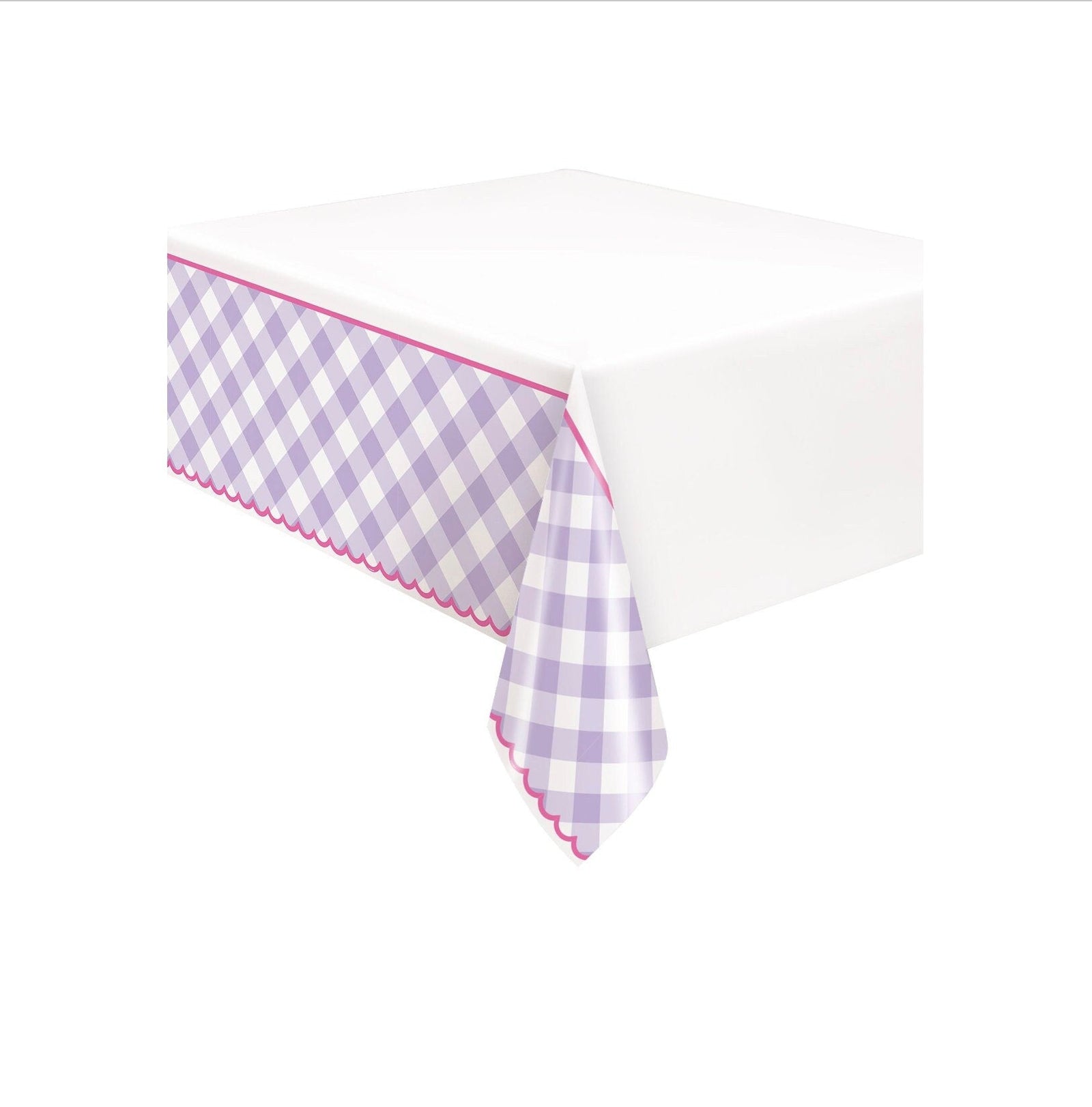 Purple Gingham Party Tablecloth - Stesha Party