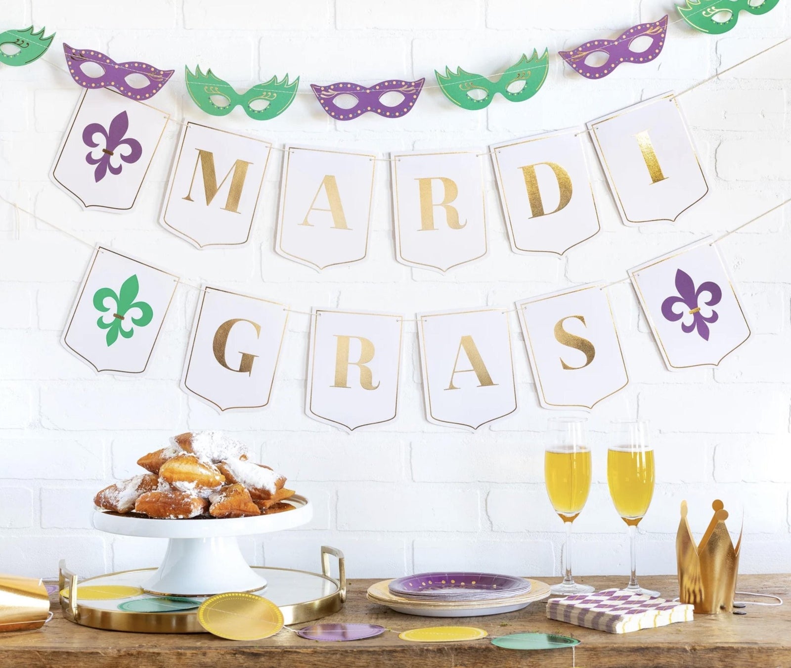 Purple Mardi Gras Party Plates 12ct - Stesha Party