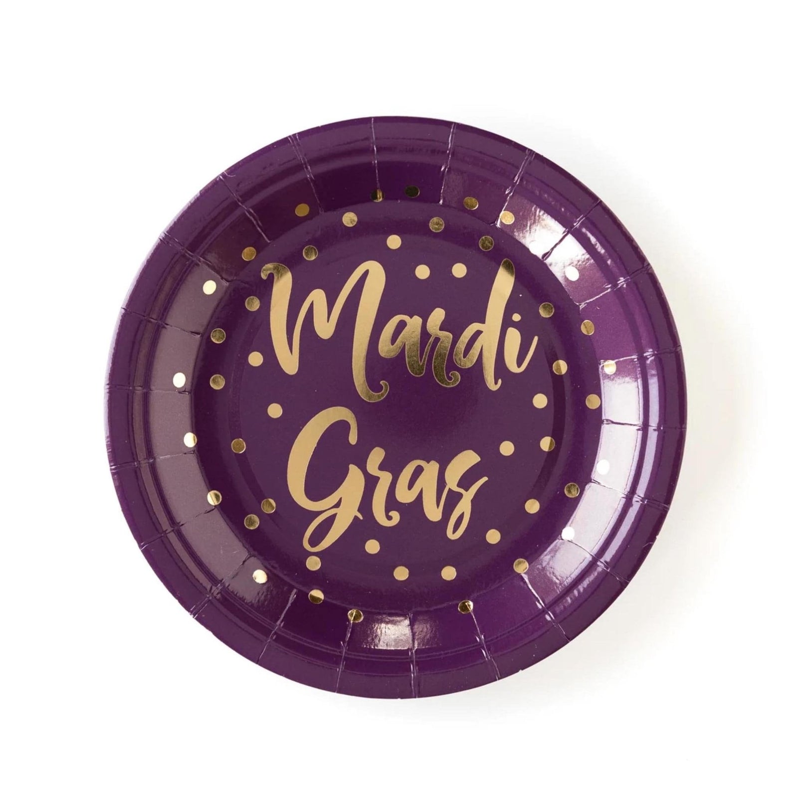 Purple Mardi Gras Party Plates 12ct - Stesha Party