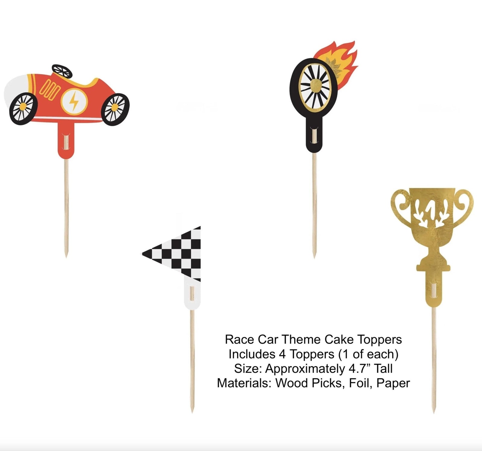 Race Car Cake Toppers - Stesha Party