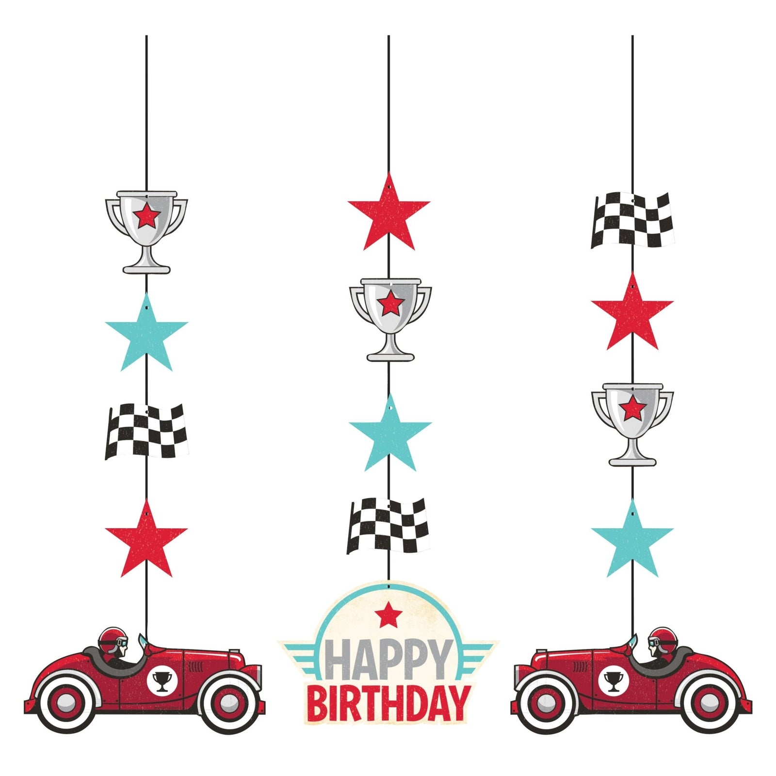 Race Car Hanging Decorations - Stesha Party