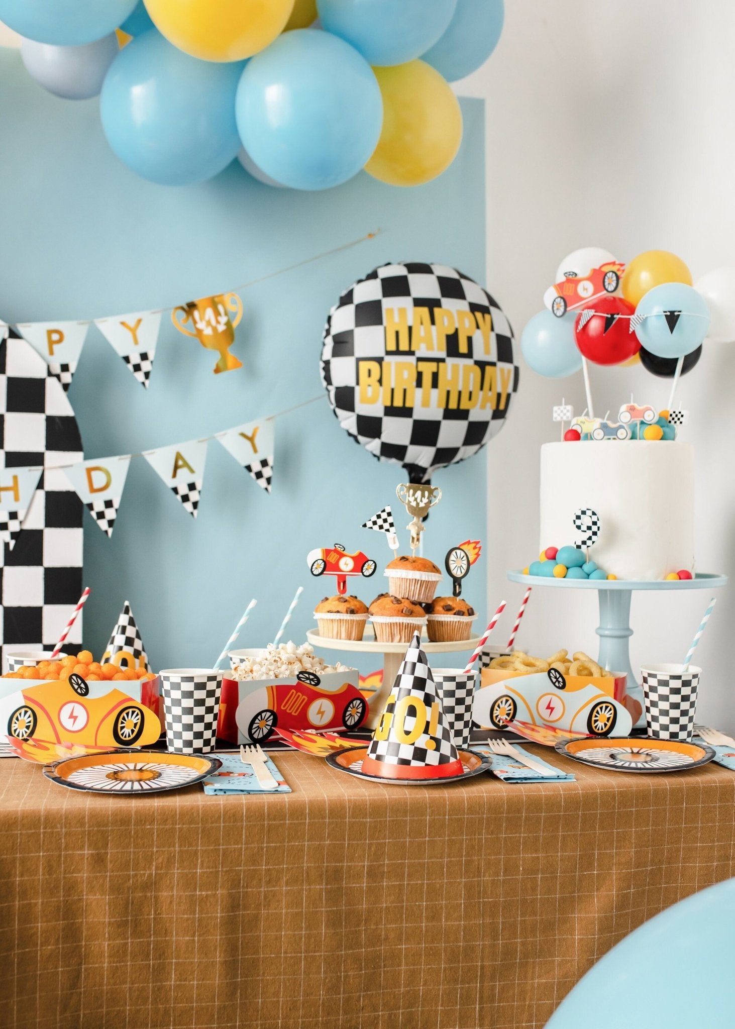 Racing Balloon Cake Topper - Stesha Party
