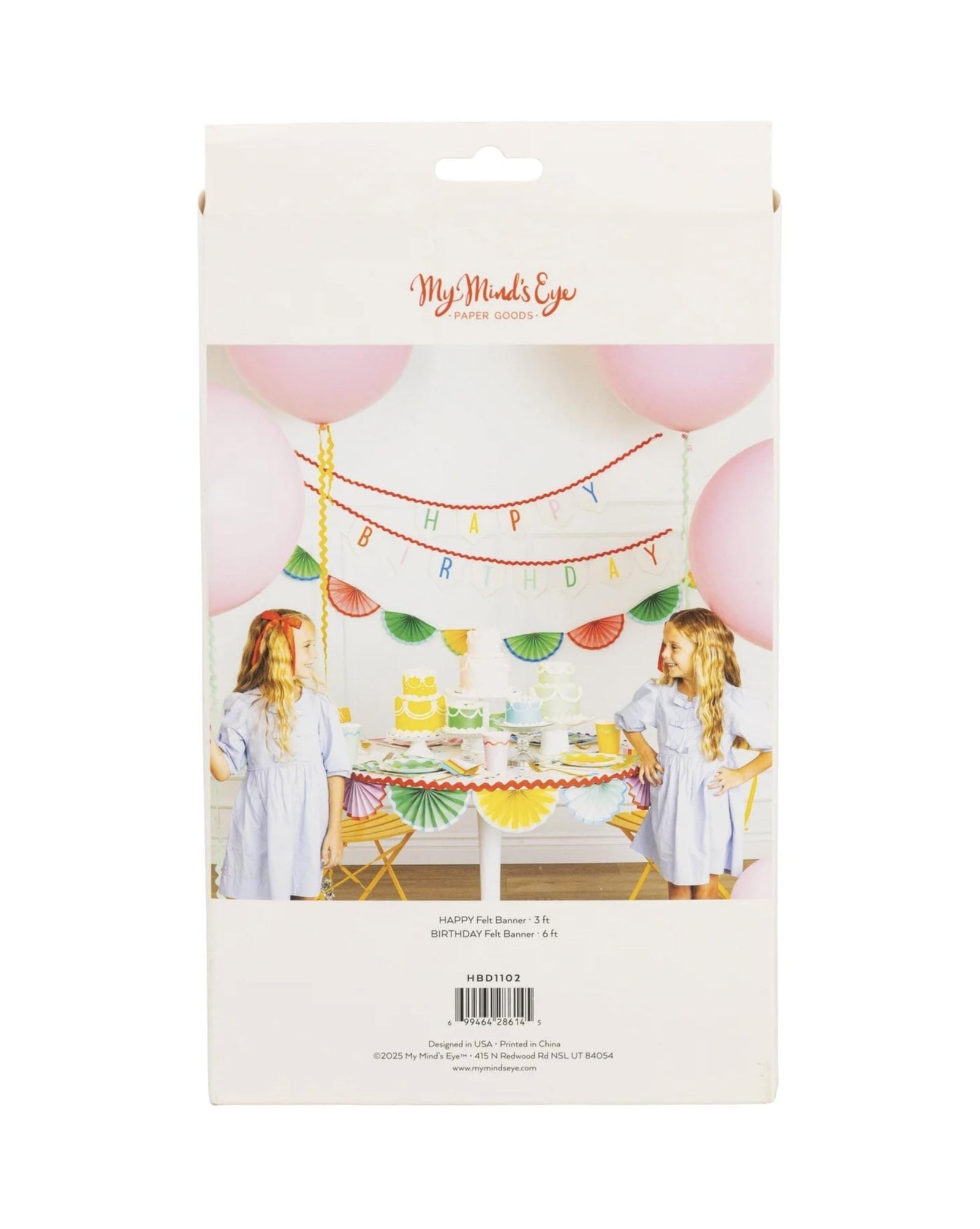 Rainbow Birthday Felt Banner - Stesha Party