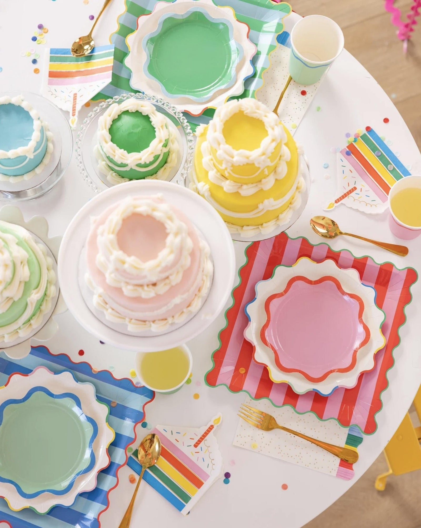 Rainbow Cake Napkins 18ct - Stesha Party